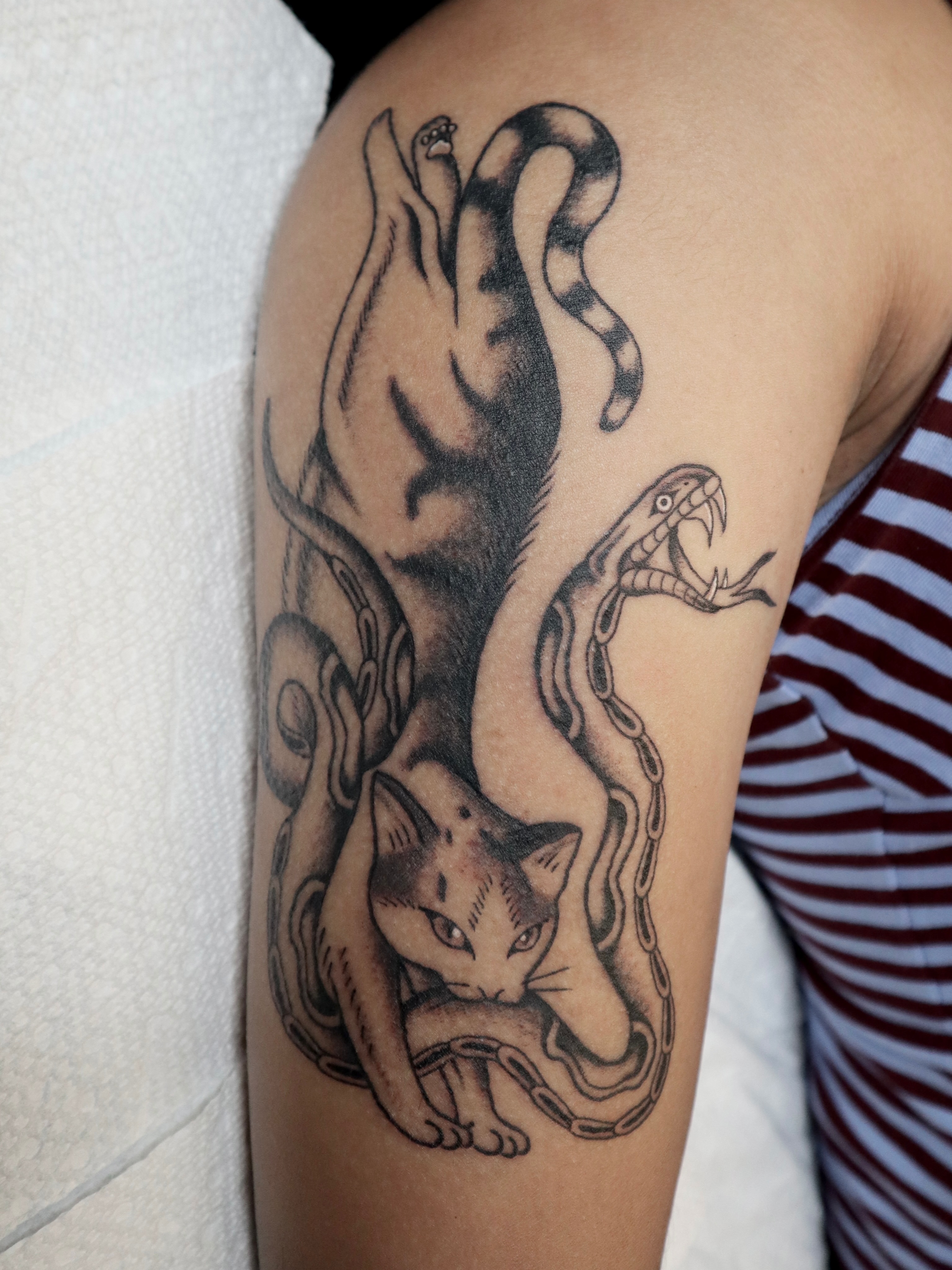 Tattoo by @kreepy_kate — american_traditional, black_and_grey