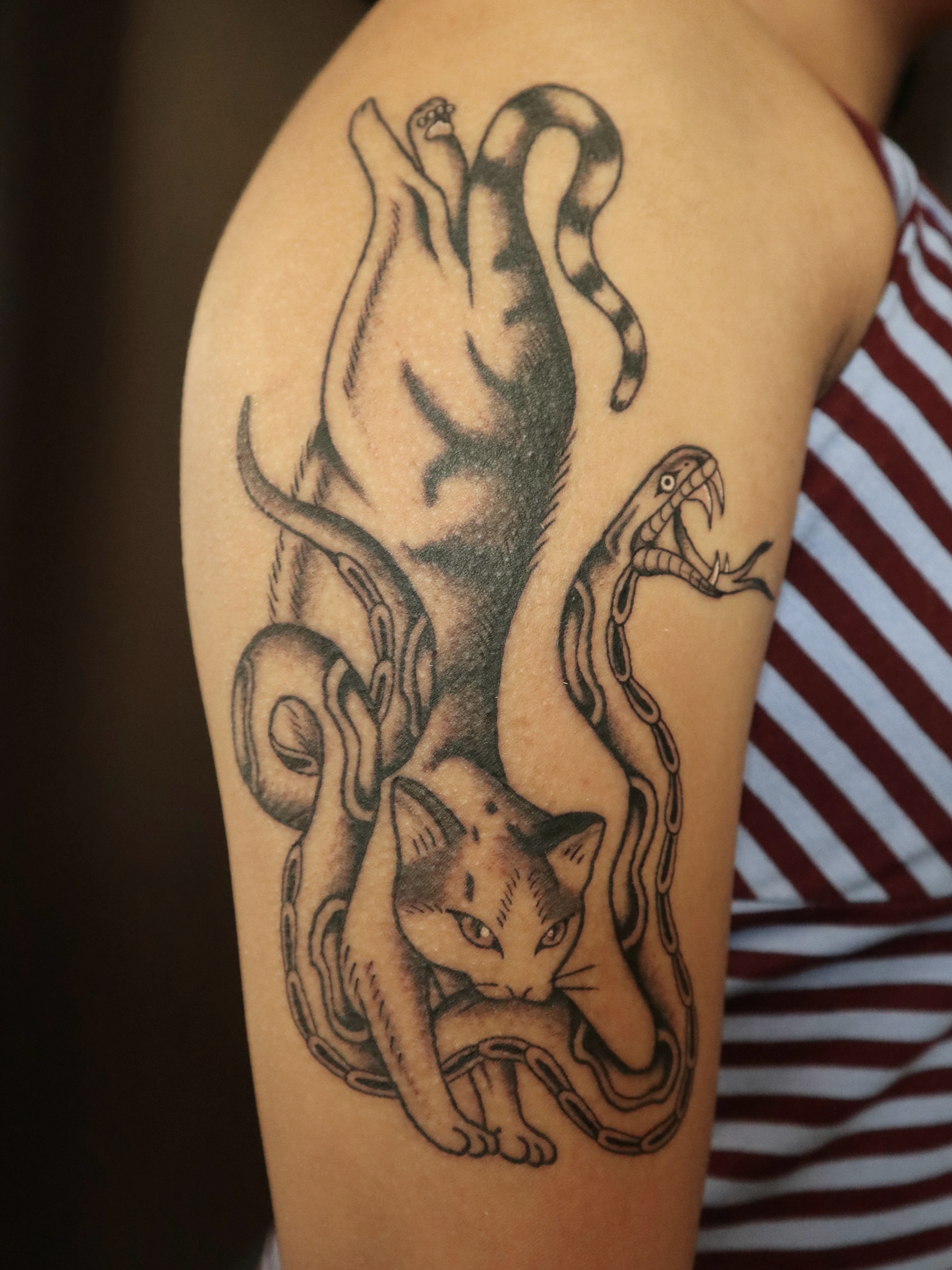 Tattoo by @kreepy_kate — american_traditional, black_and_grey