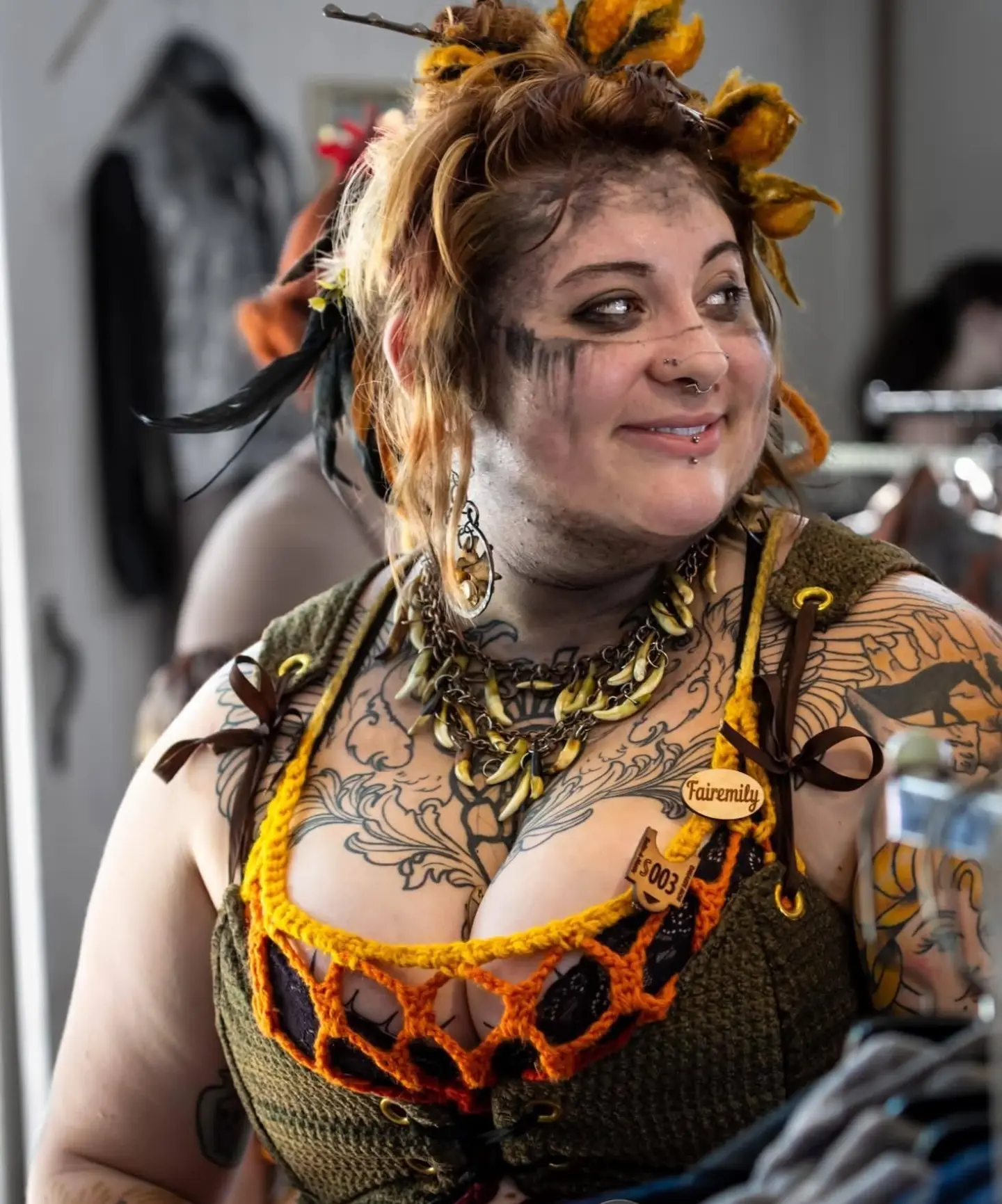 Tattooed costume ornamental tattoo on the torso by Erika Hollingsworth