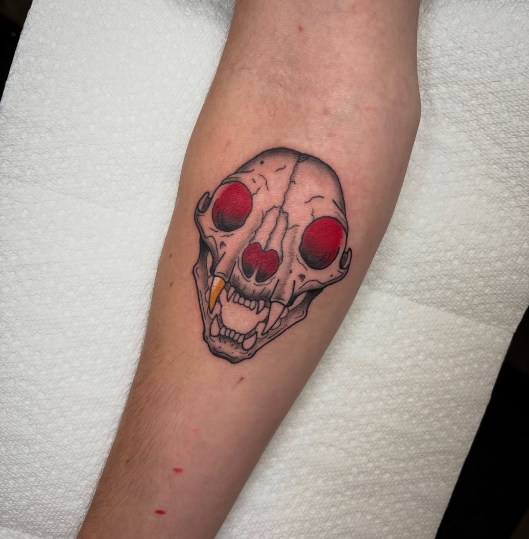 Skull realism tattoo on the forearm by ππ‘ππ―π² πππ₯π₯ππ²