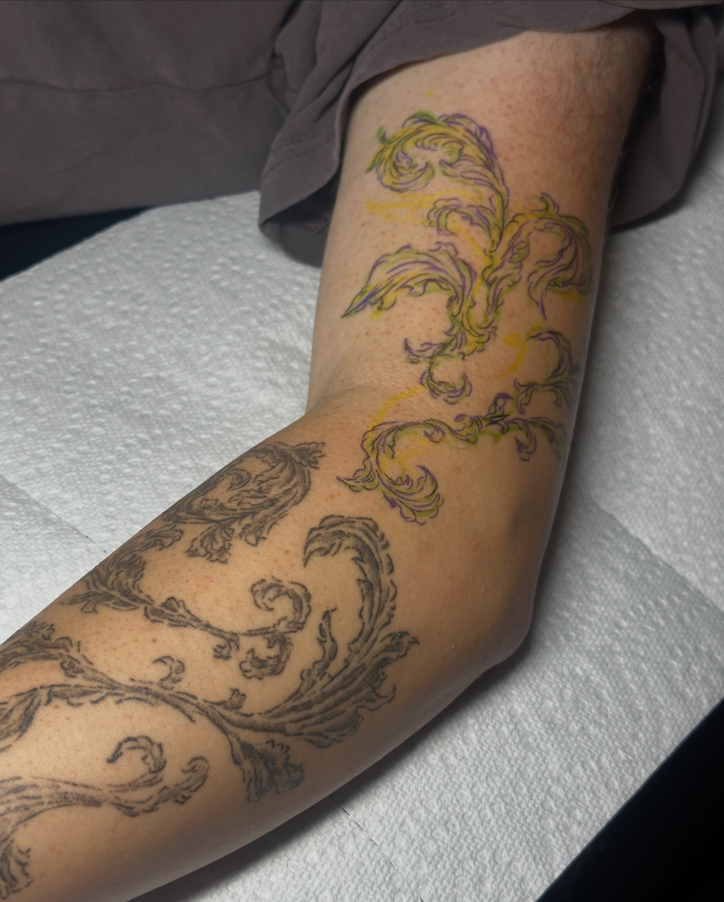 Scrollwork ornamental tattoo on the forearm by edie ☆ kansas tattoo artist, Lawrence, Kansas