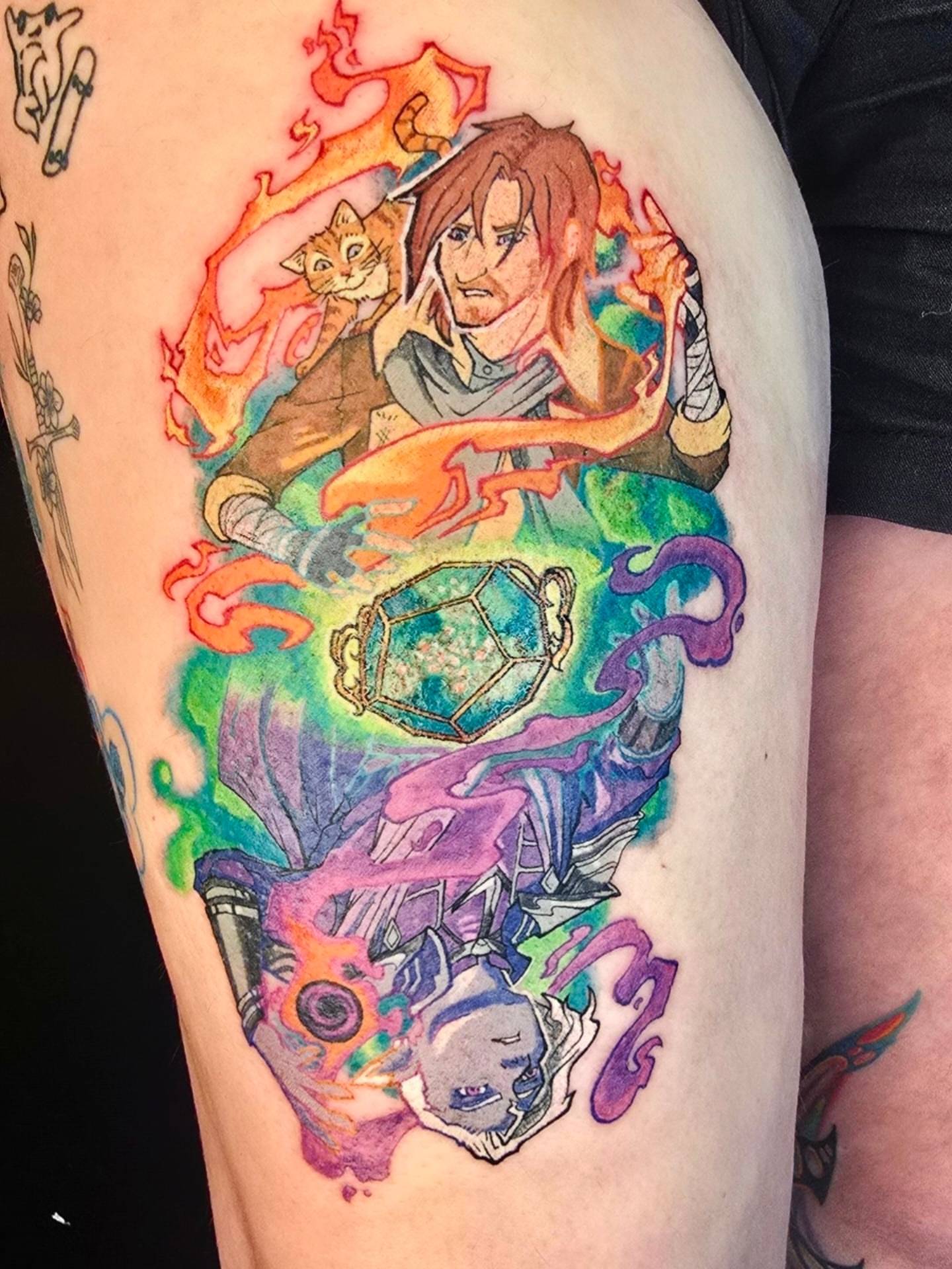 Tattoo by @dragonrock_tattoos — watercolor, illustrative