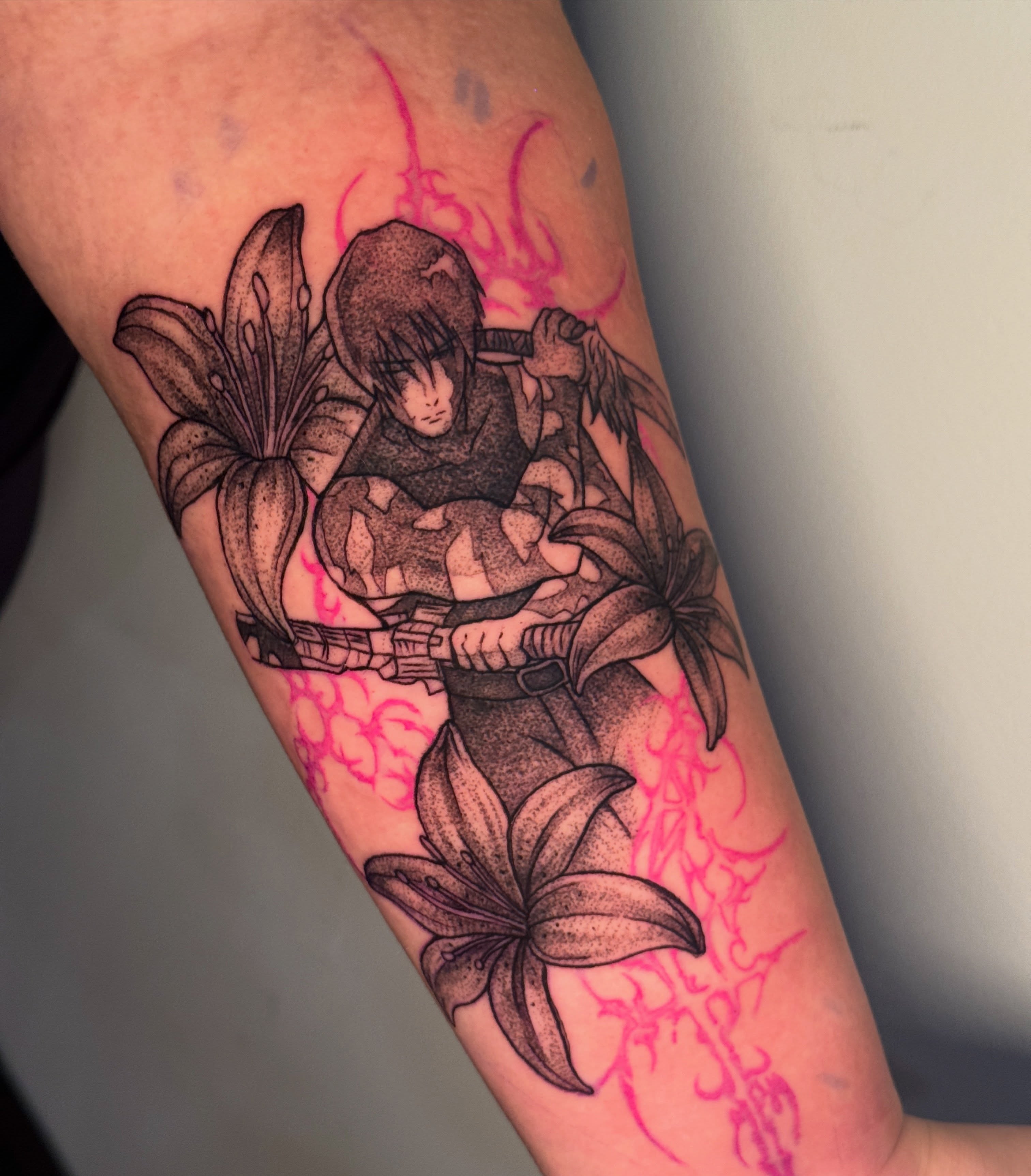 Samurai warrior dotwork tattoo on the forearm by ink by kimmy ☾⋆⁺₊⋆
