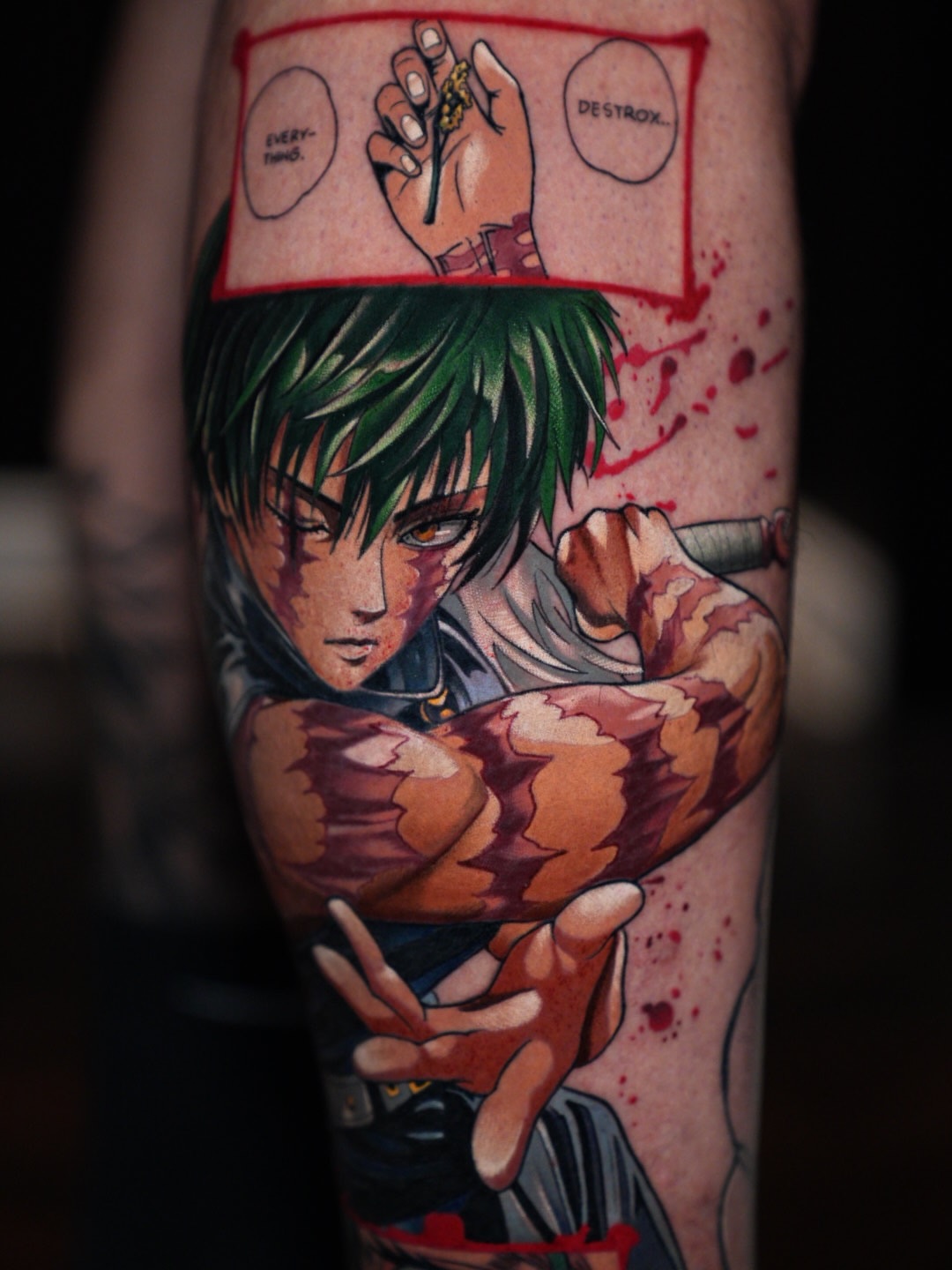 Attack on titan anime tattoo on the forearm by CRISTIAN AMORES シ
