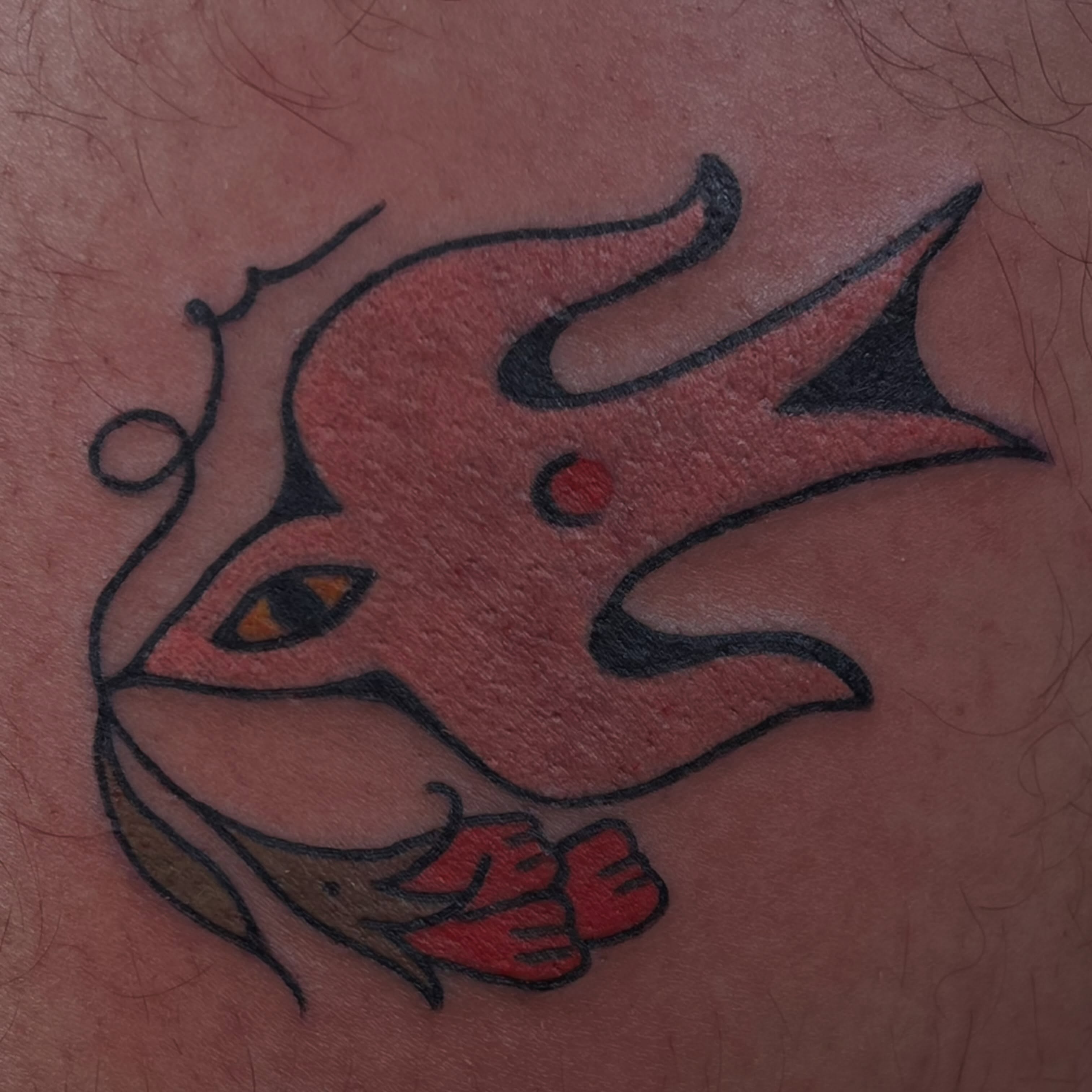 Fox American traditional tattoo on the forearm by Jennifer Medrano