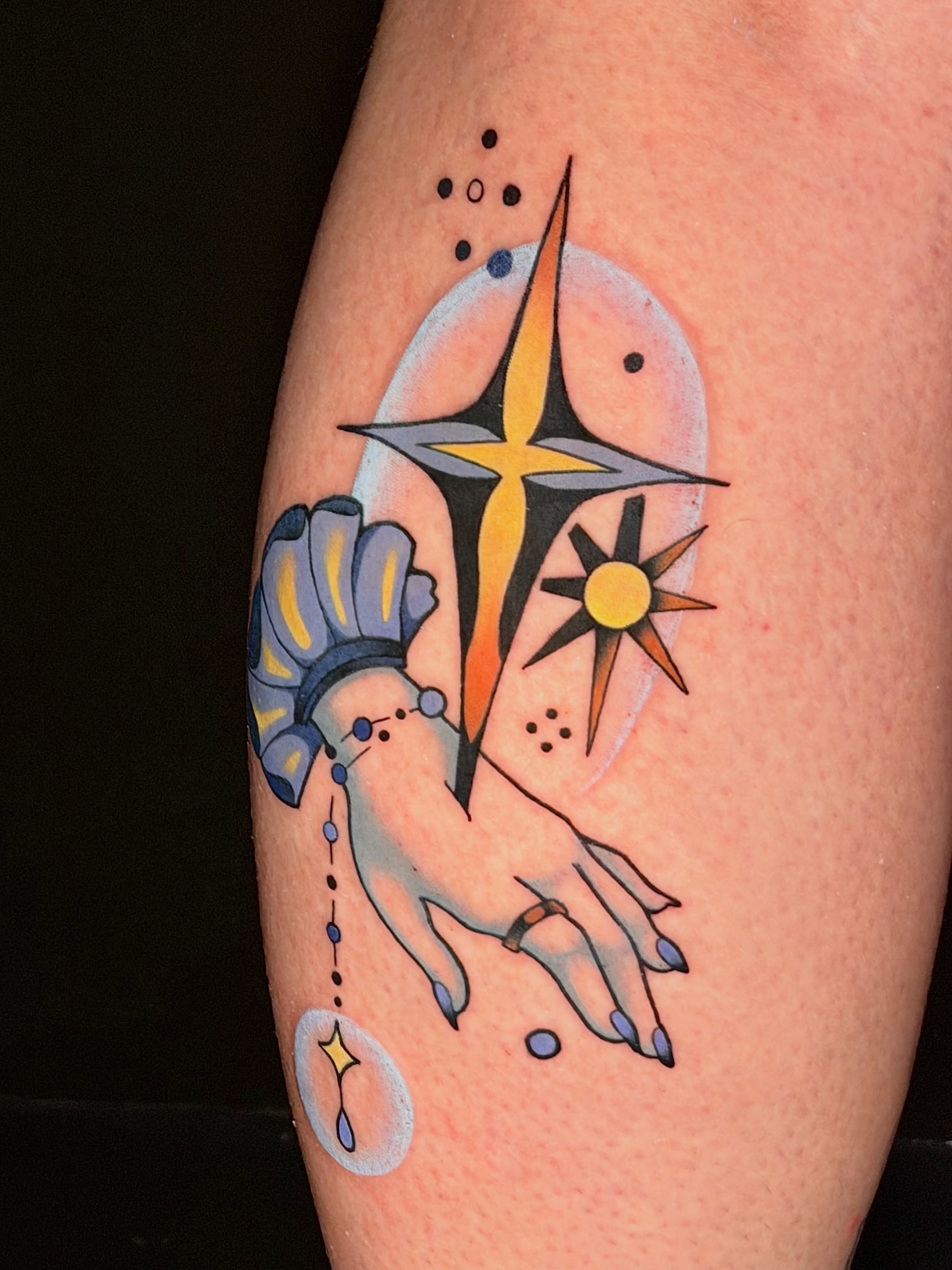 Tattoo by @sierrce — dotwork, geometric