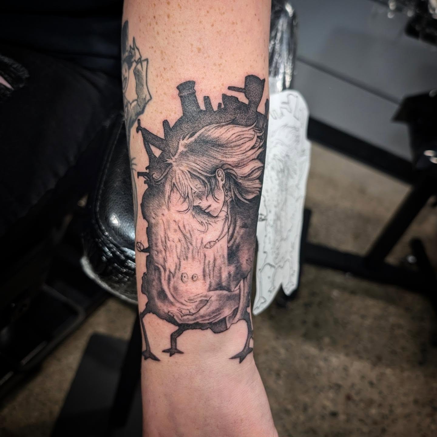 Tattoo by @krystamctattoos111 — anime, dotwork