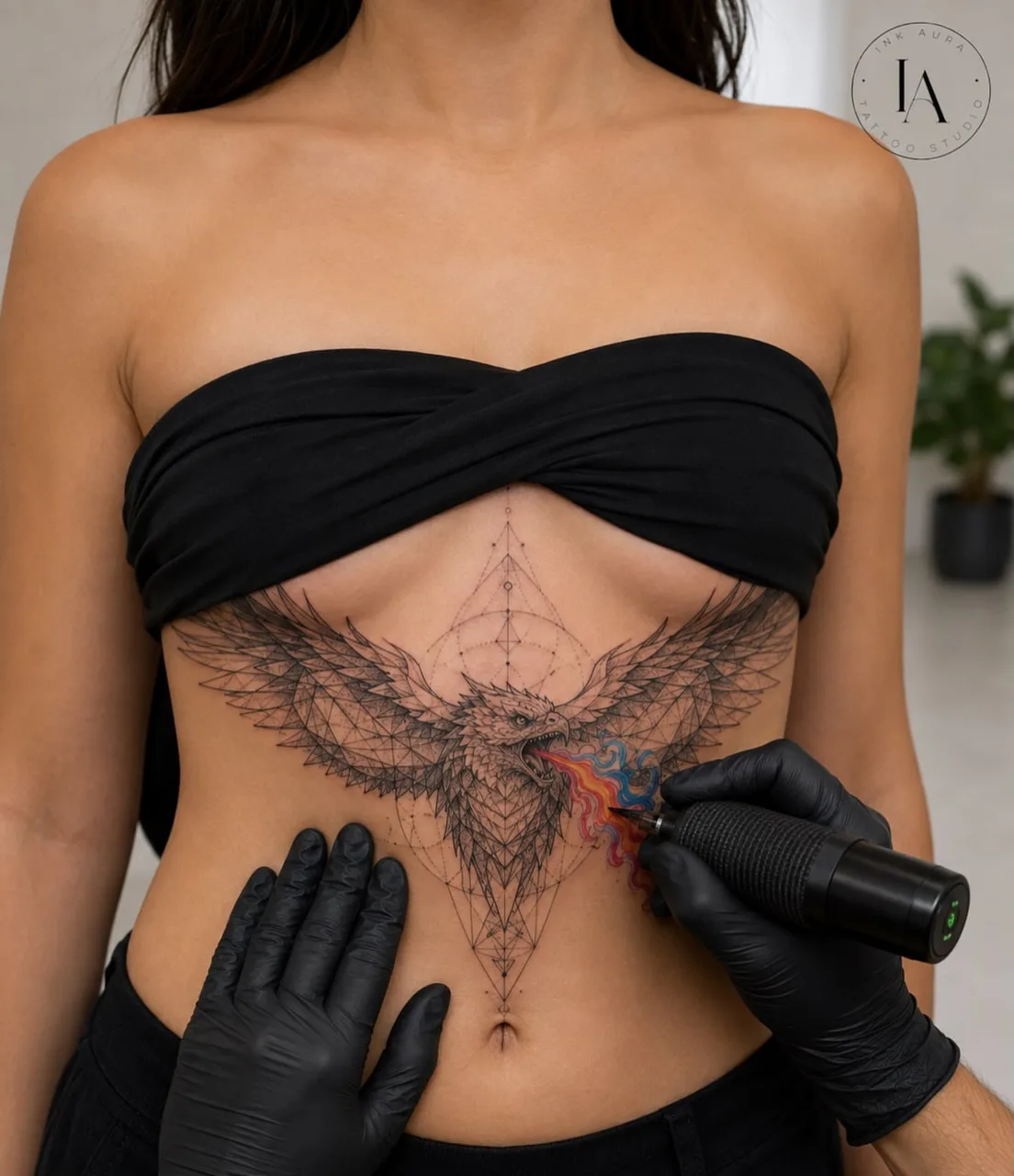 Tattoo by @ink_______aura — geometric, black_and_grey