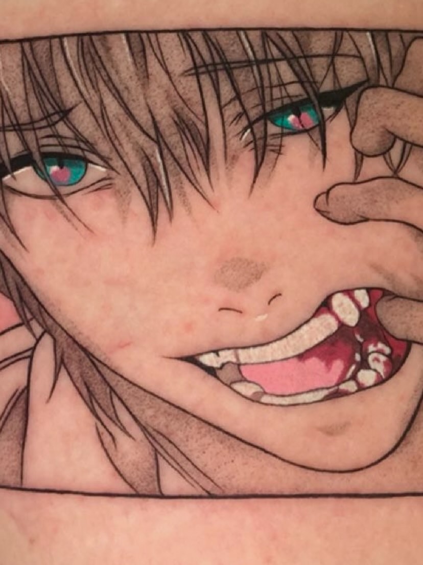Anime character anime tattoo by Maddie Rees