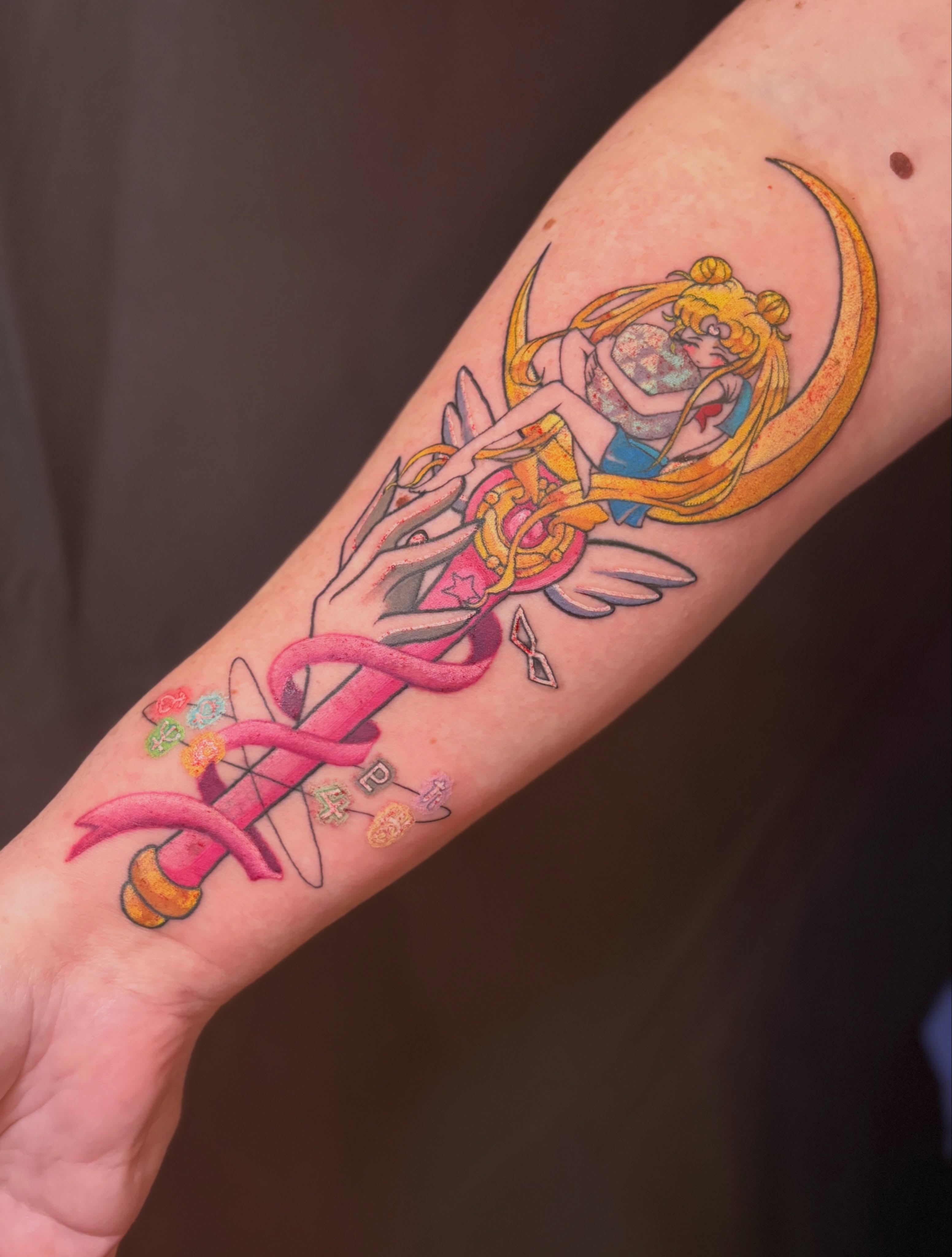 Tattoo by @skaikattcxart — anime