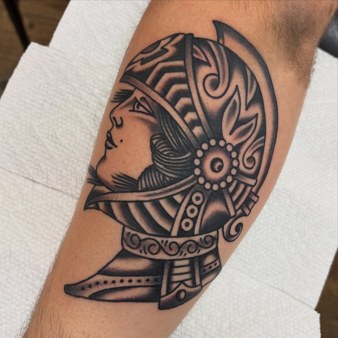 Tattoo by @brentallentattoos — black_and_grey, geometric