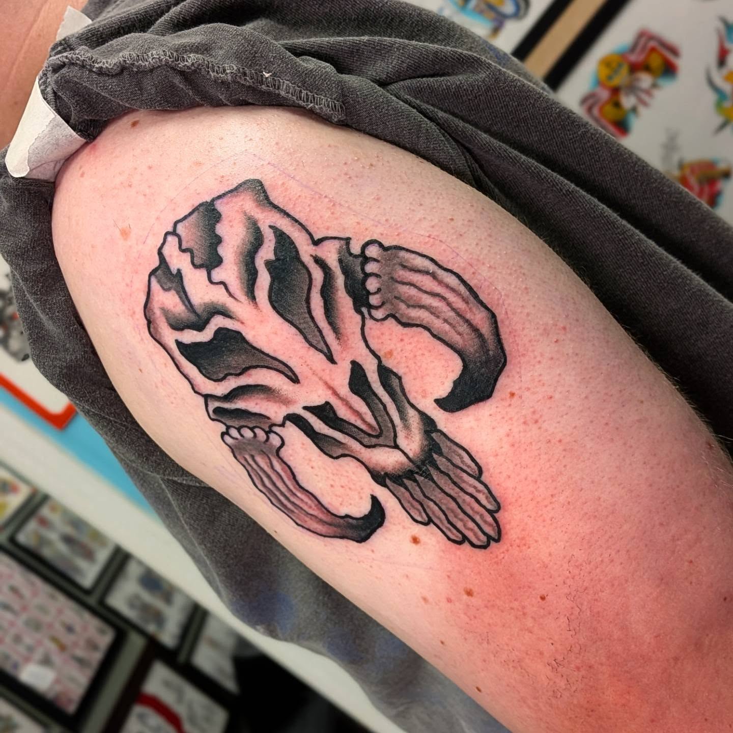 Tattoo by @mattpalmatattoos — black_and_grey