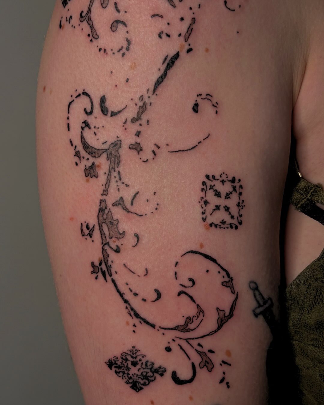 Tattoo by @cupidstunts__ — dotwork, black_and_grey
