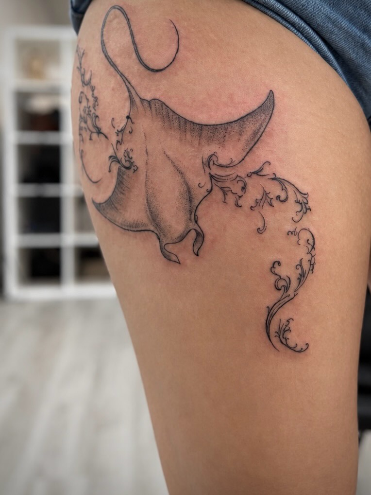Tattoo by @real_street_tattoos — black_and_grey