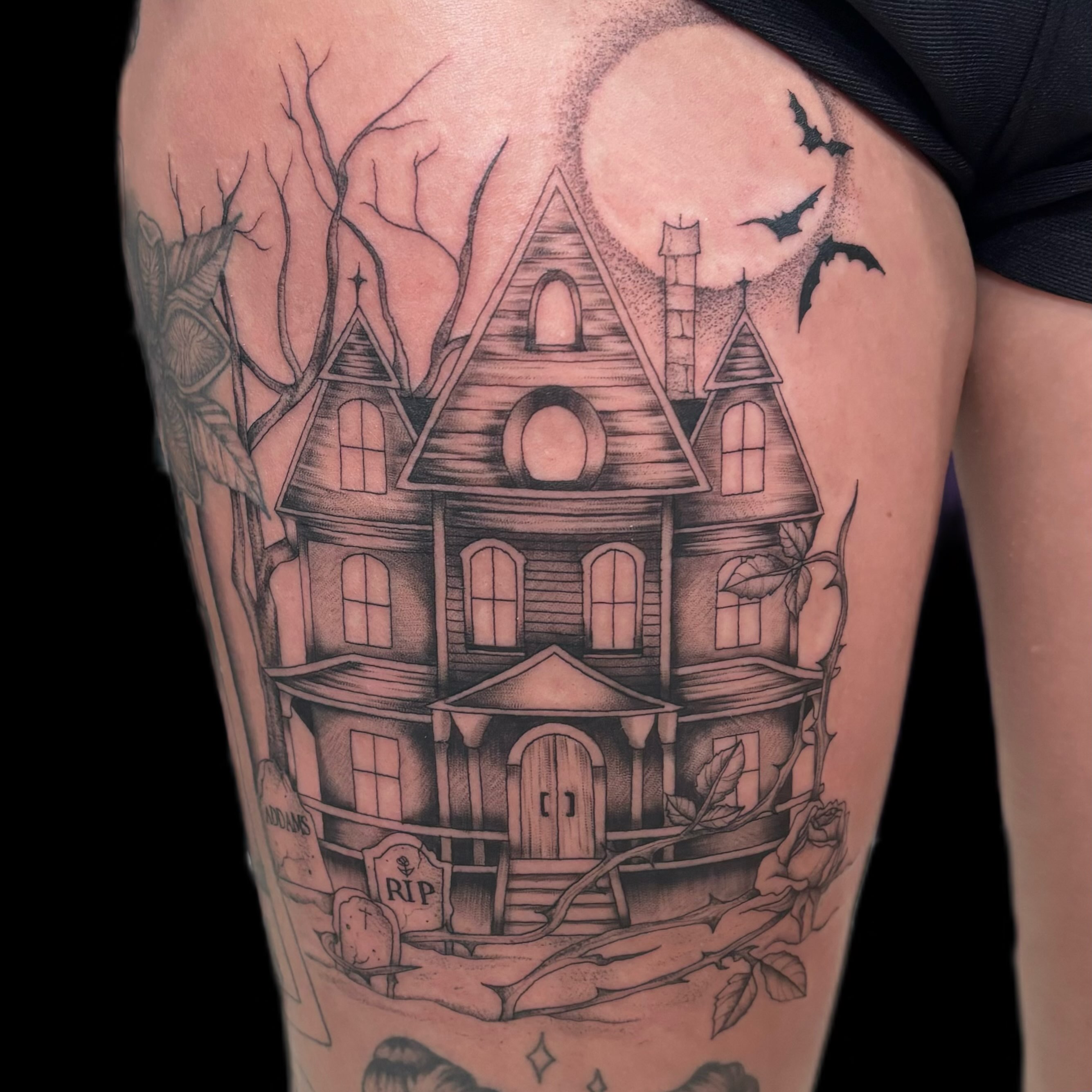 Tattoo by @uglyrileytattoo — black_and_grey, realism