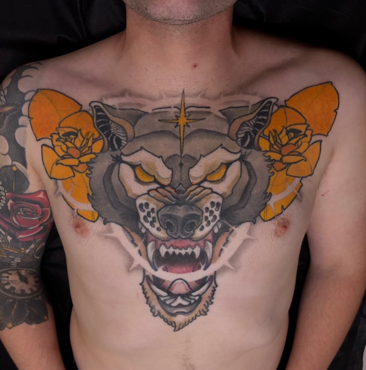 Tattoo by @heavyhandles — american_traditional, dotwork