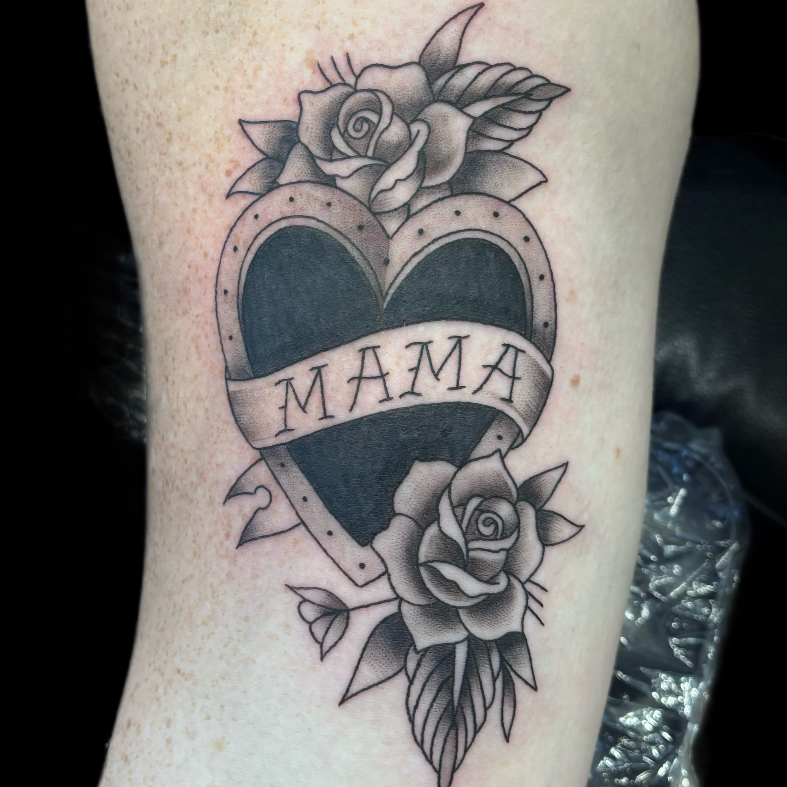 Tattoo by @uglyrileytattoo — american_traditional, black_and_grey