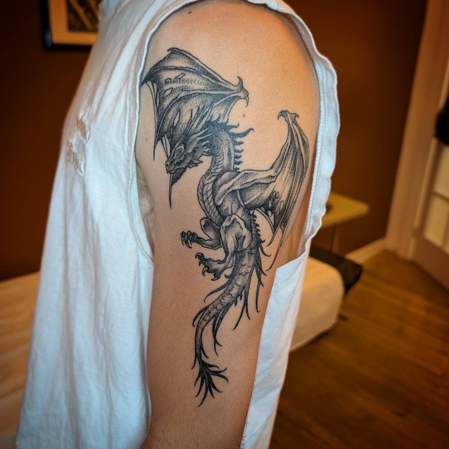 Tattoo by @cabinfevertattoo — black_and_grey