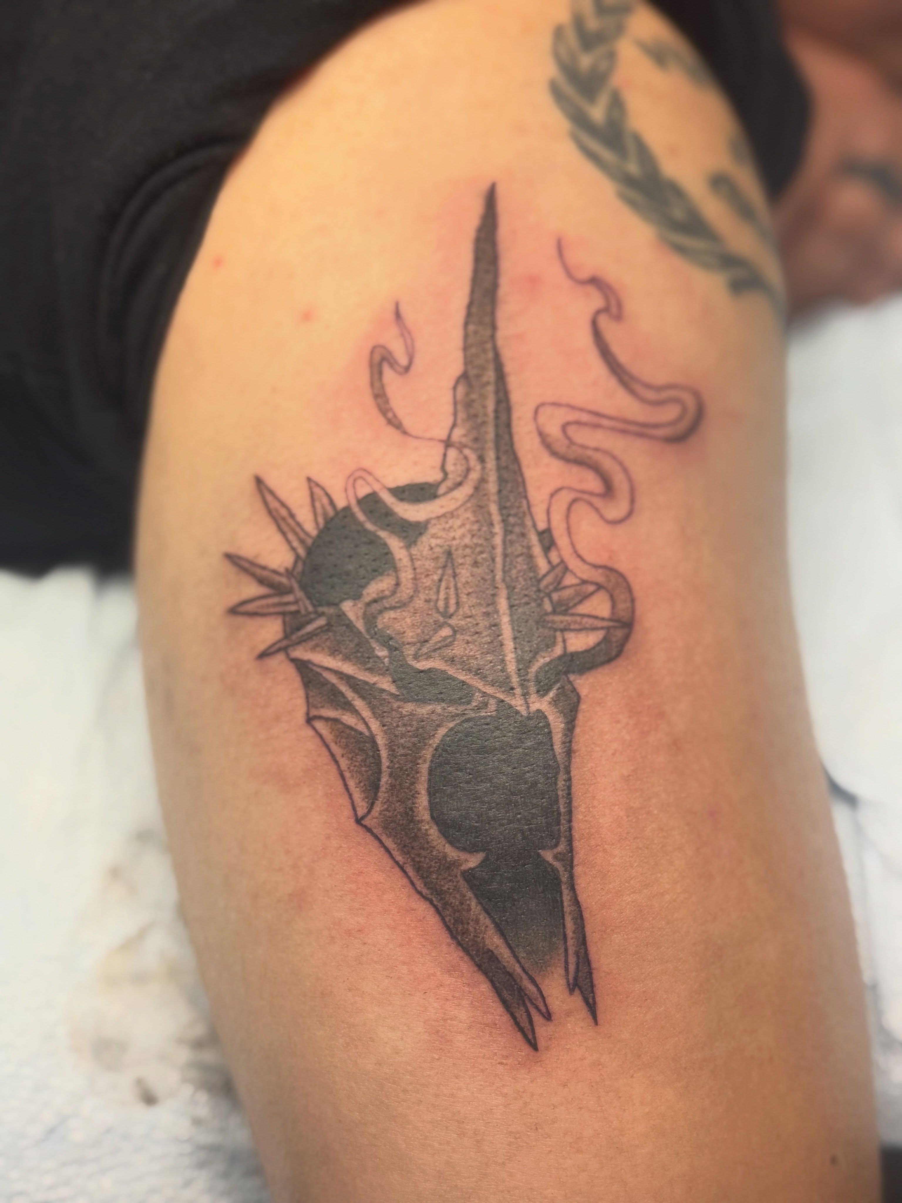 Tattoo by @sloastattoos — black_and_grey