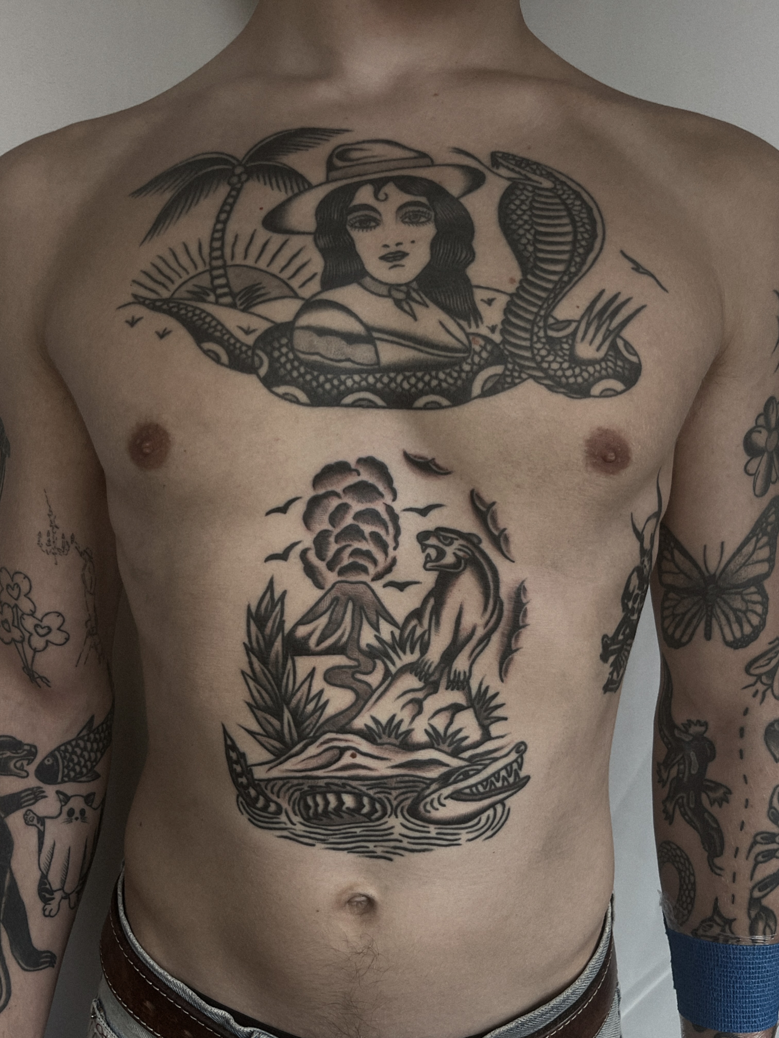 Tattoo by @ezzybones — american_traditional, black_and_grey