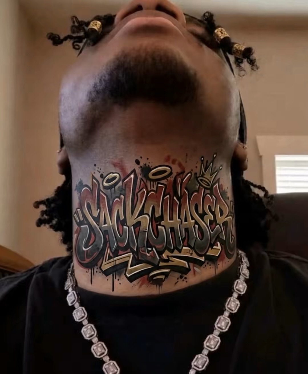 SackChaser lettering script tattoo on the neck by πͺππππ π¨ππππππ
ππ π΅π, West Hempstead, New York