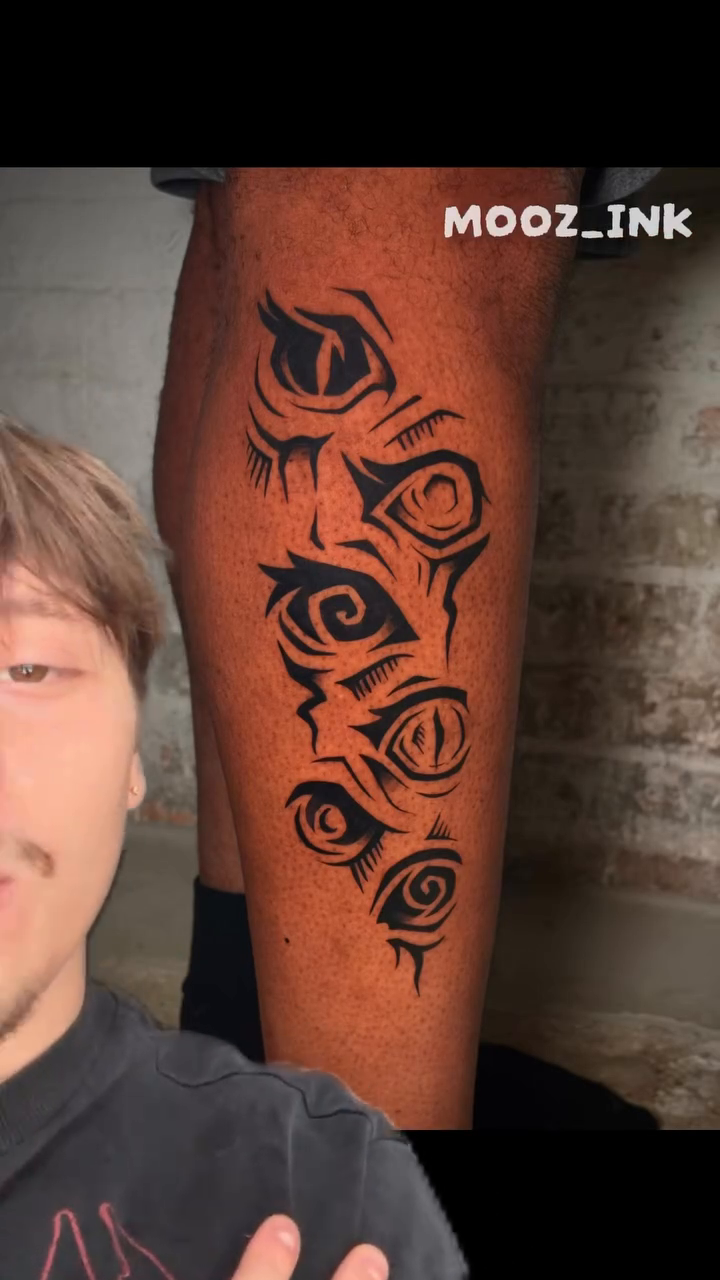 Eyes blackwork tattoo by Musa Selman