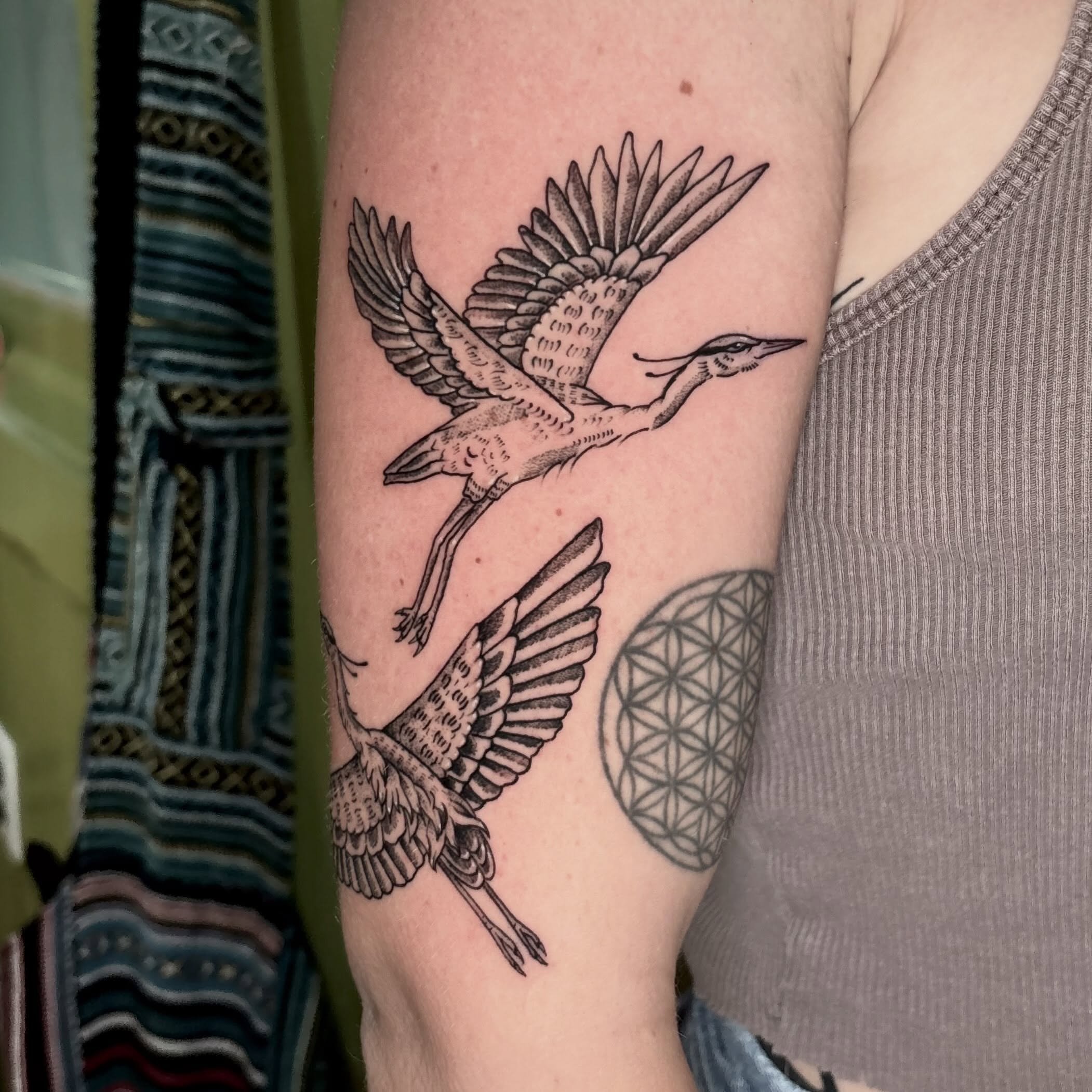 Tattoo by @threethornstattoo — black_and_grey, geometric