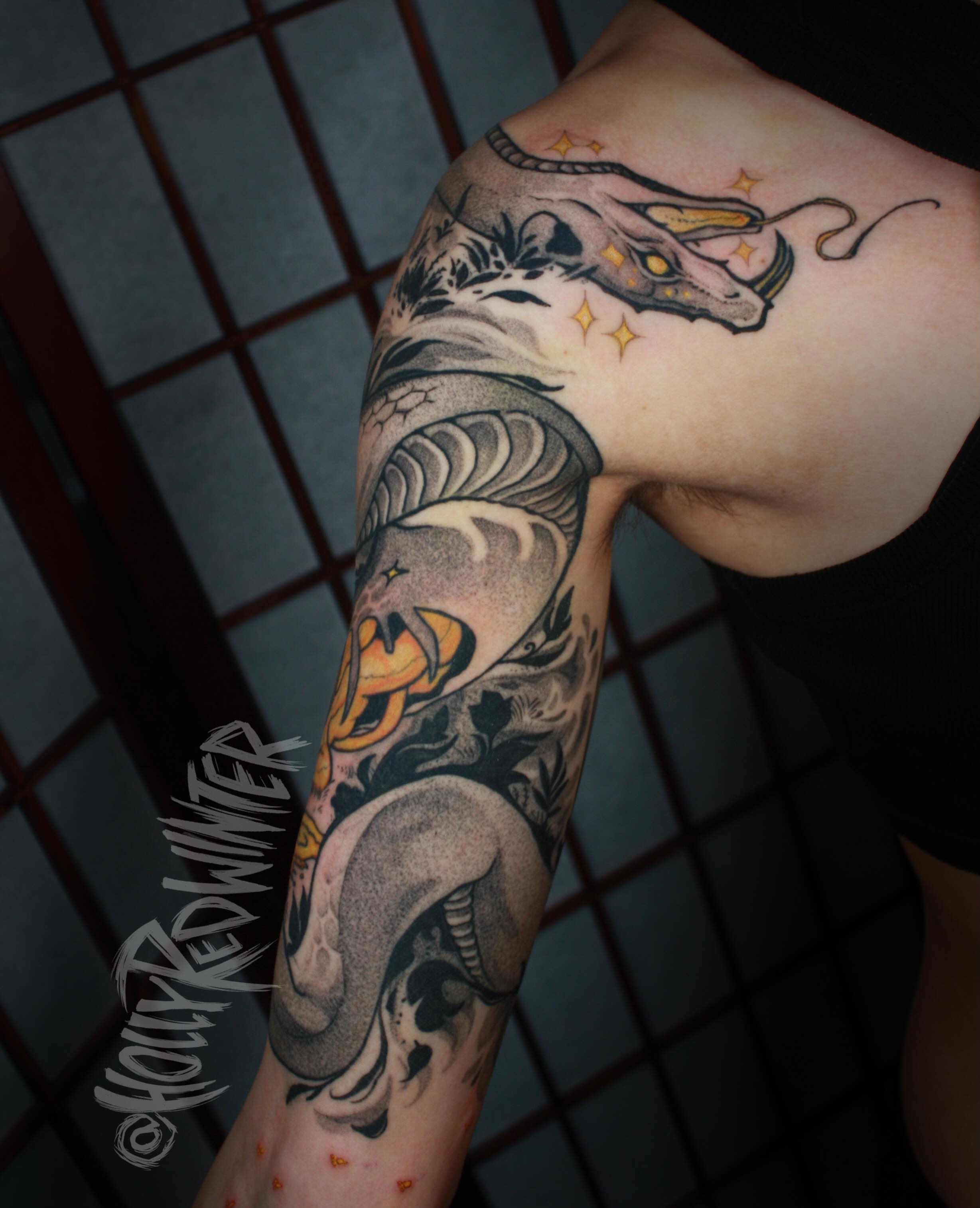 Tattoo by @hollyredwinter — american_traditional, dark_realism