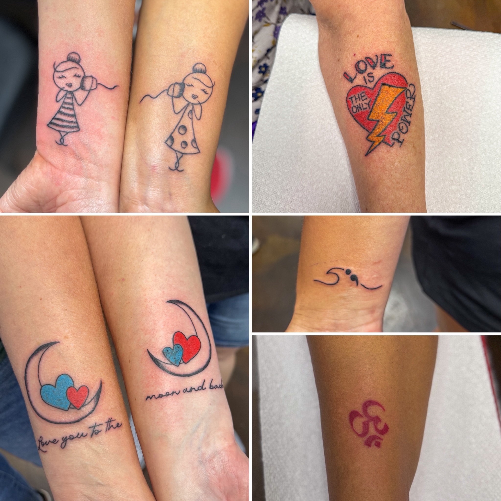 Love and power dotwork tattoo on the forearm by Zac Tattooer