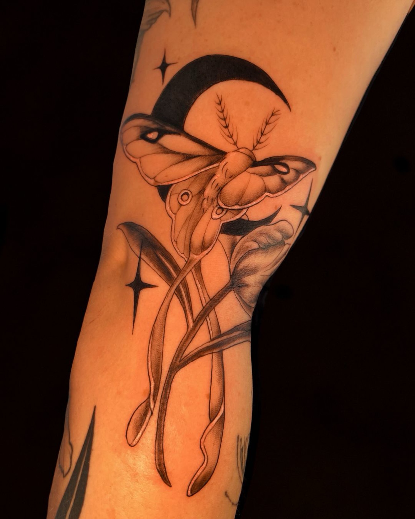Calla lily black and grey tattoo on the forearm by Michelle Pomerantz 🌼 Portland Tattoo Artist