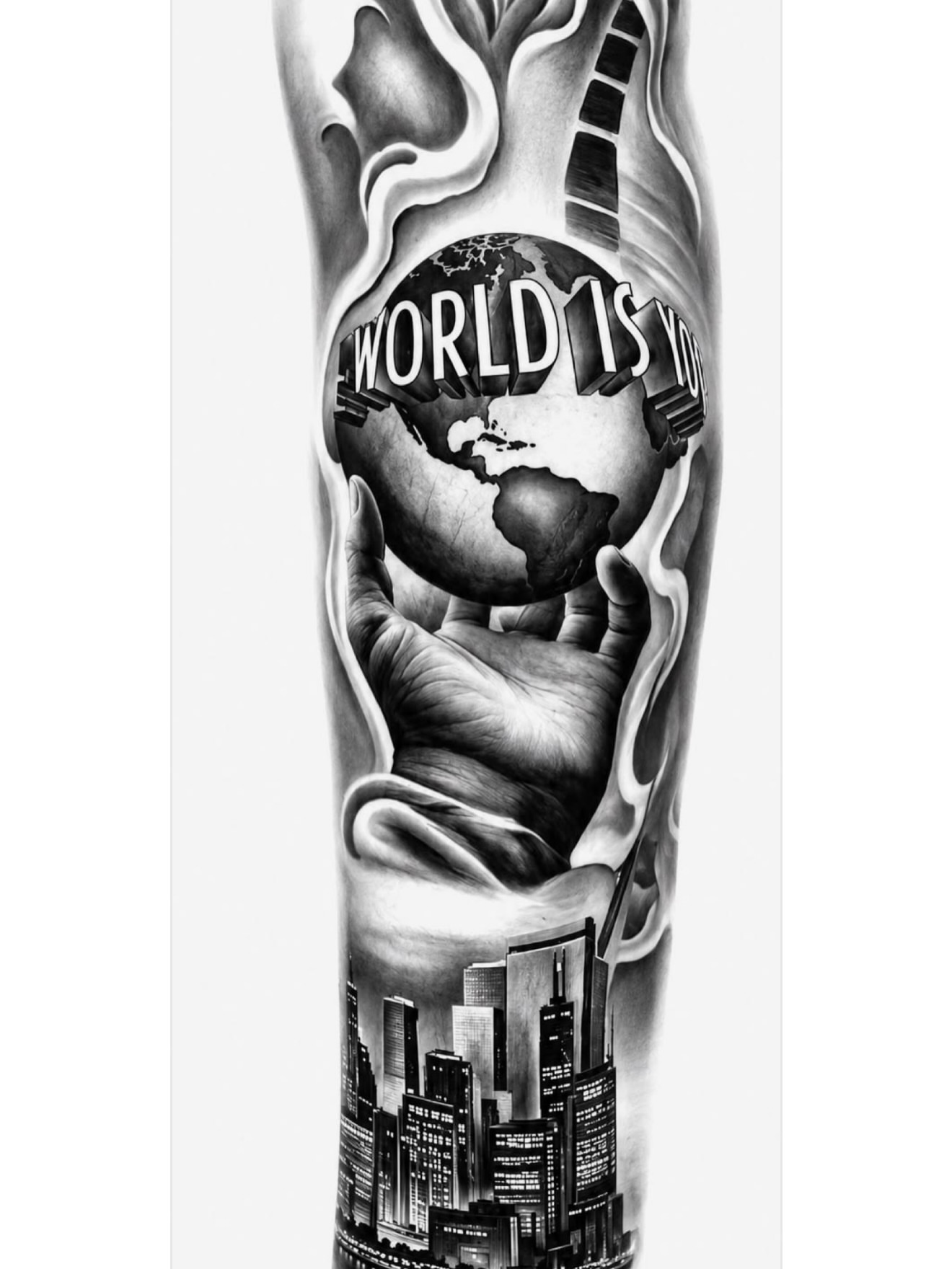 World globe realism tattoo on the forearm by Betotats
