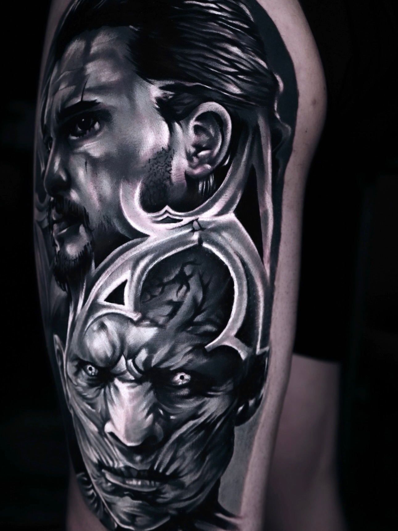 Tattoo by @ronaldinktattoo — realism, dark_realism