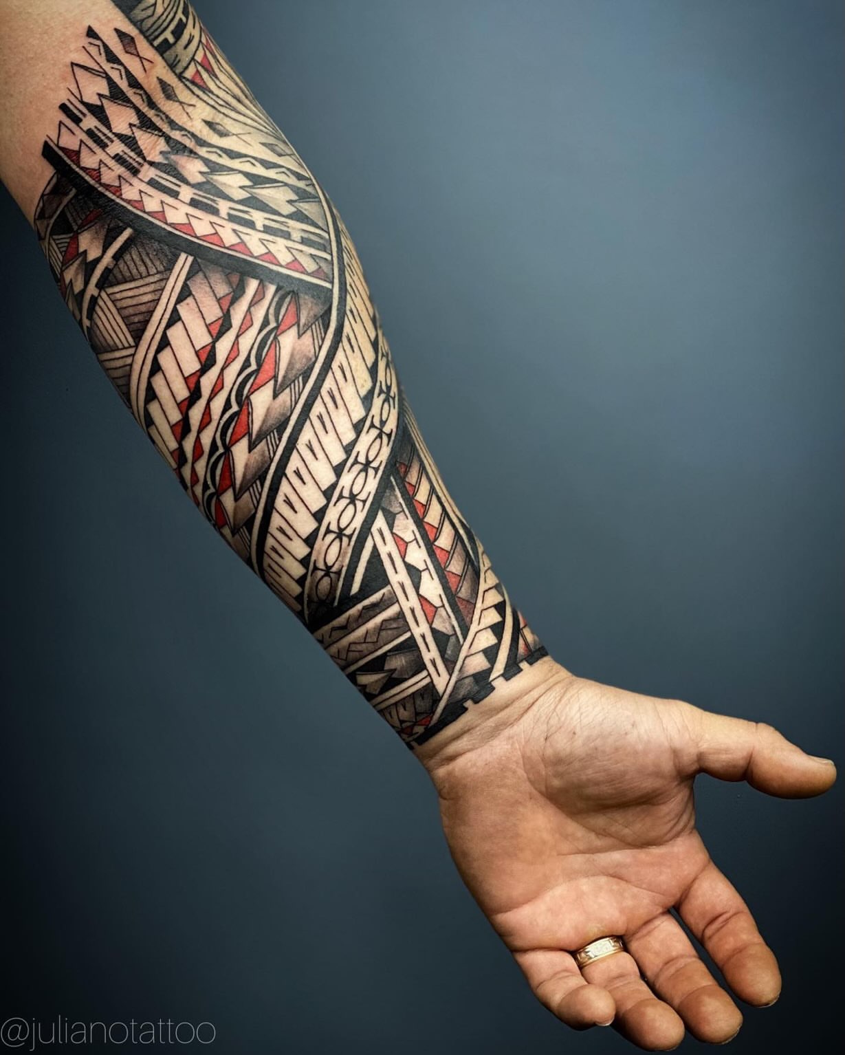 Tattoo by @julianotattoo — tribal, geometric