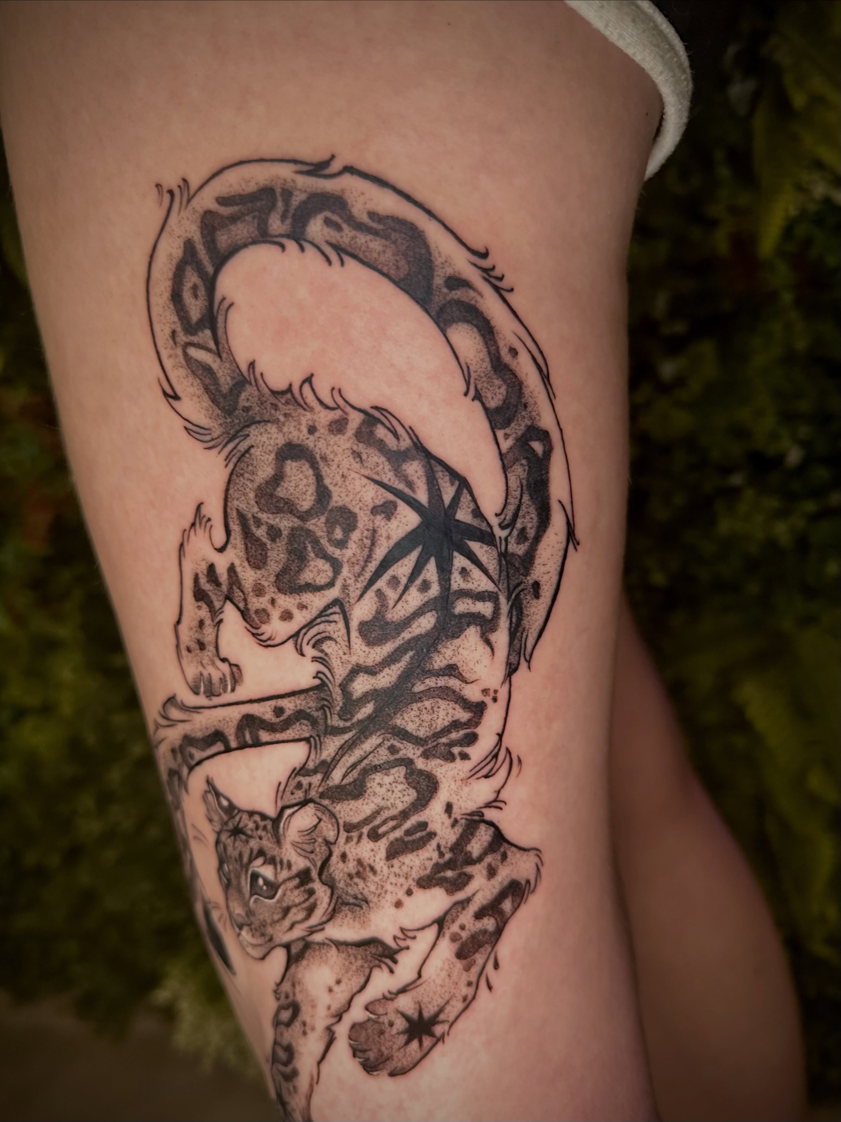 Tattoo by @moggy_tattoo โ dotwork, black_and_grey
