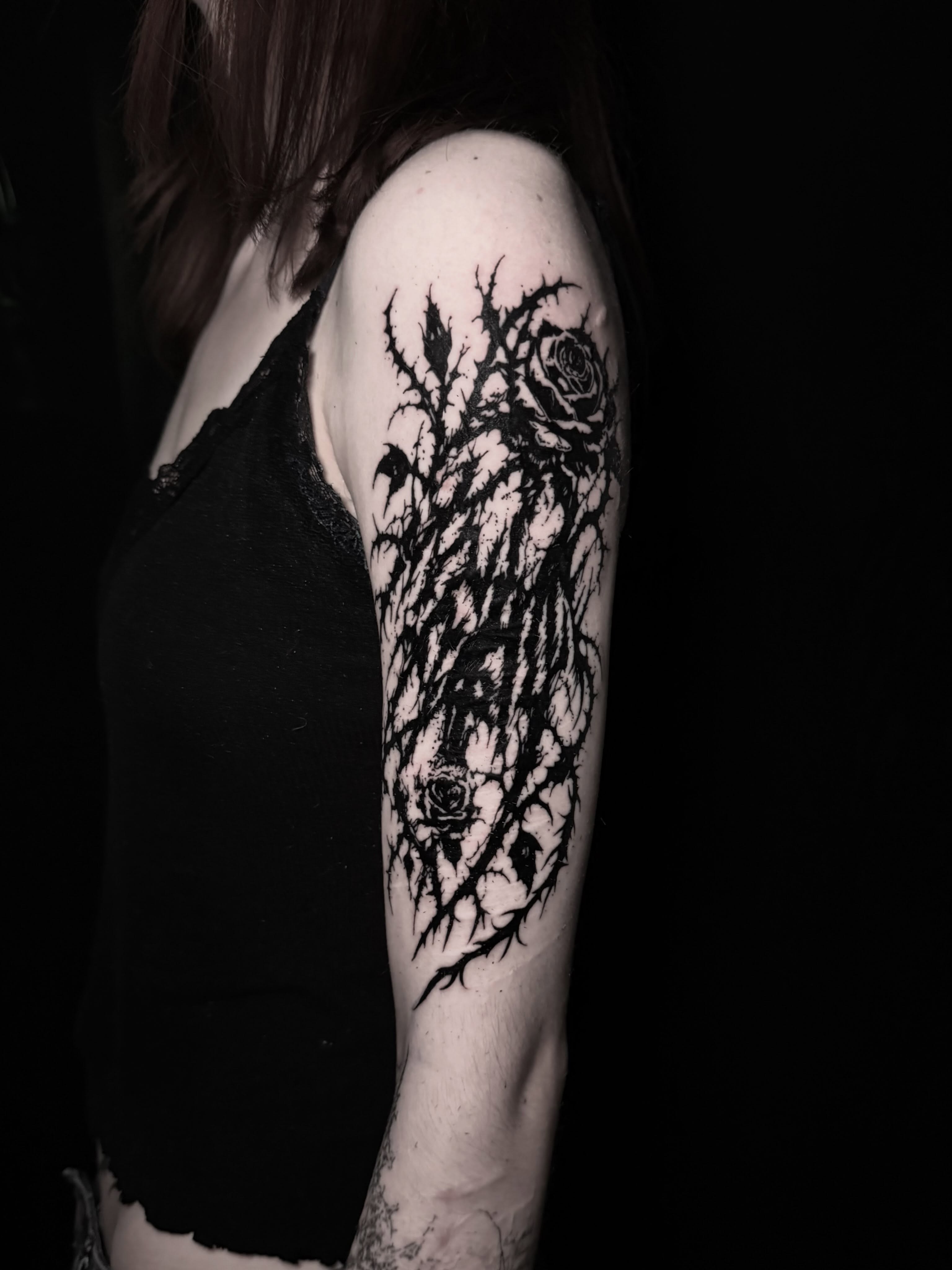 Tattoo by @boniaart — black_and_grey, dark_realism