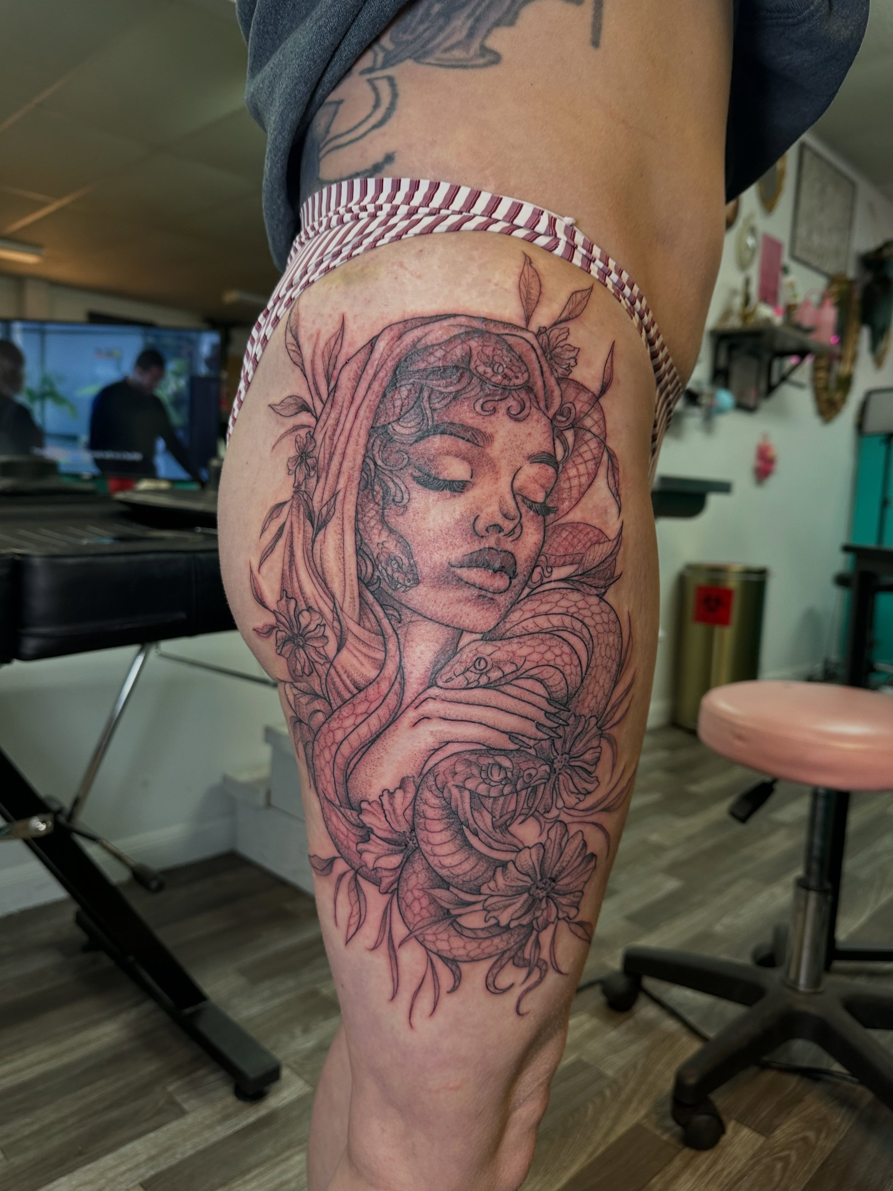 Tattoo by @tabootattys — black_and_grey, realism
