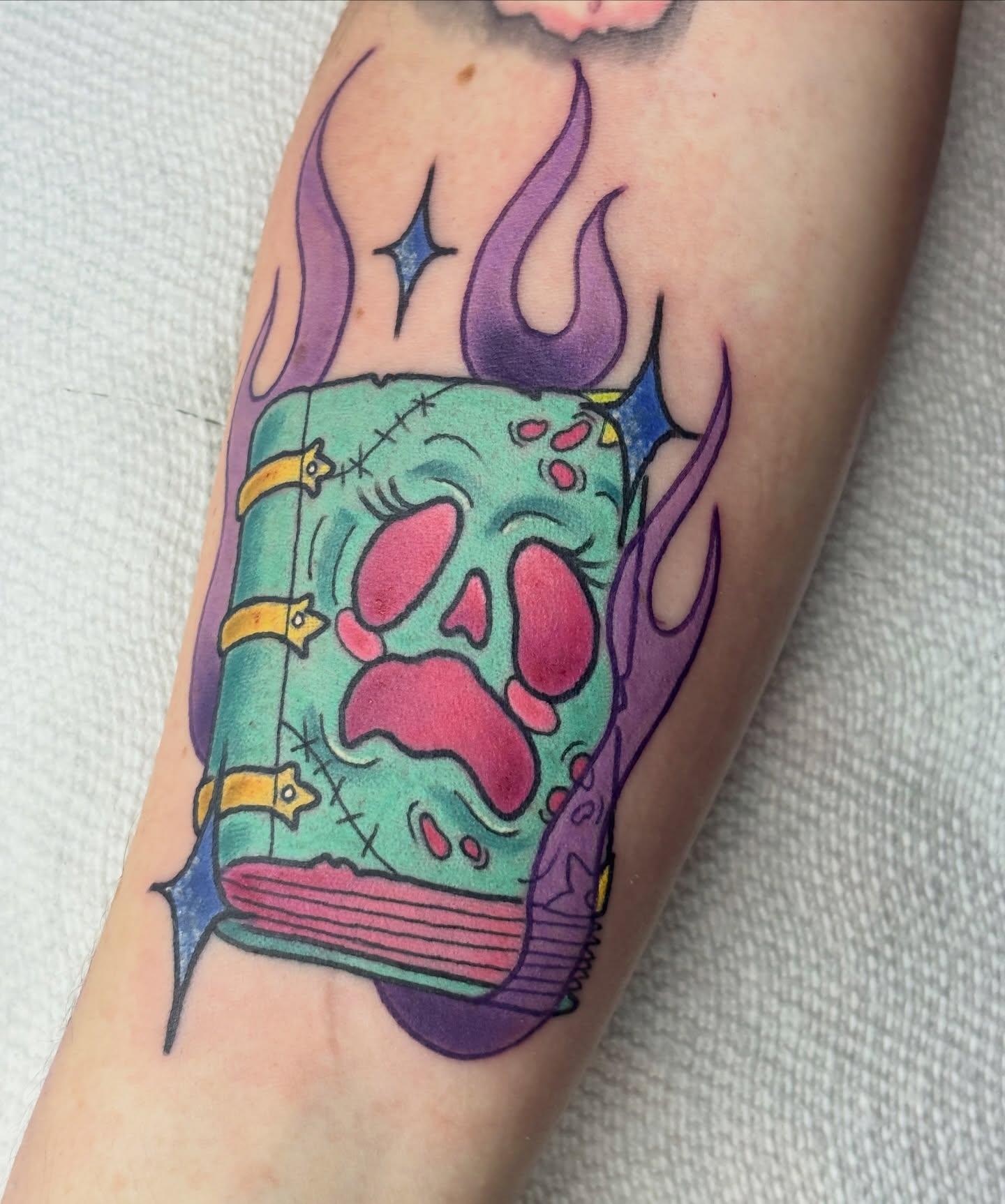 Tattoo by @chainsmokinmeg — new_school, trash_polka