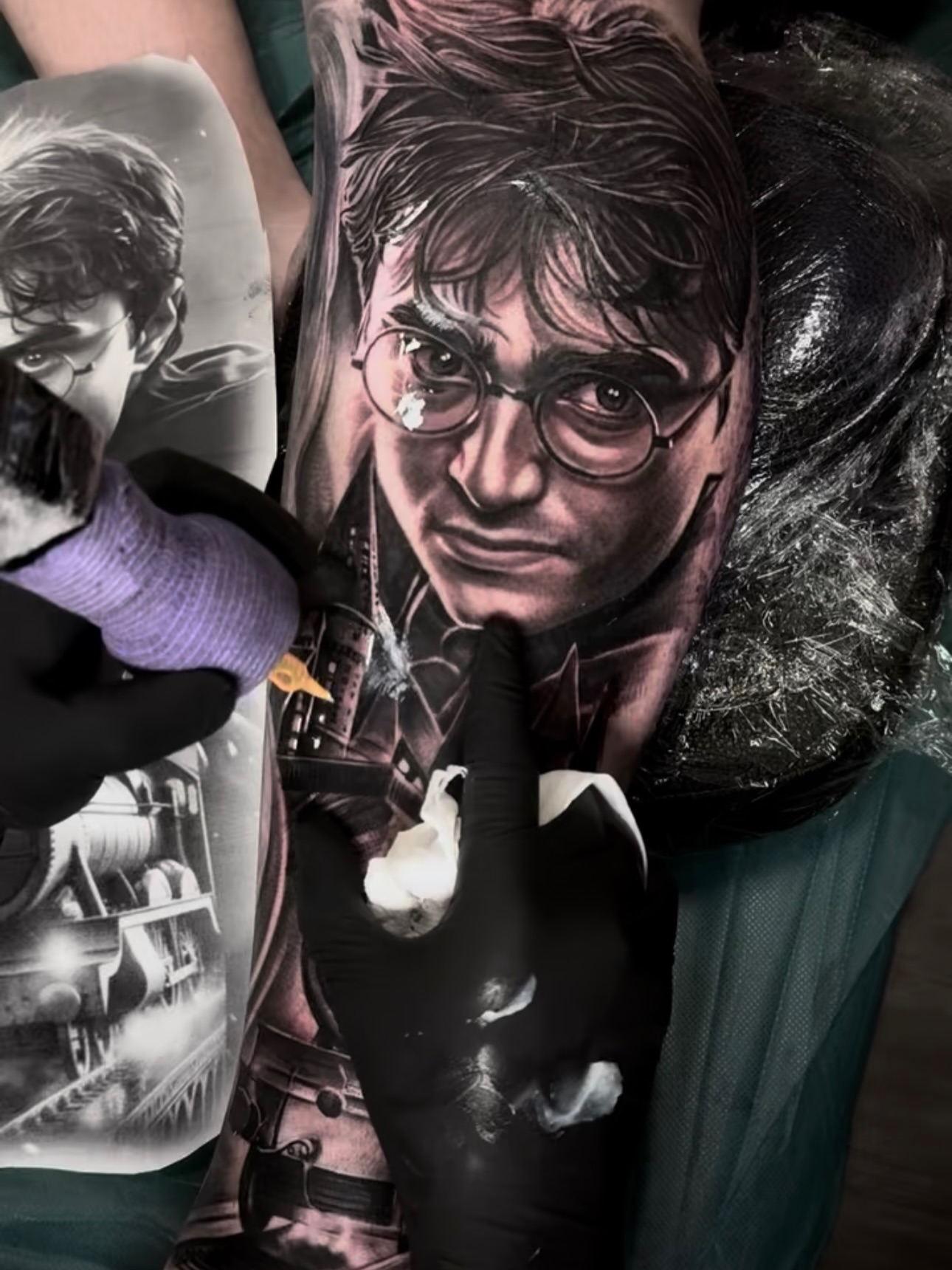 Harry Potter realism tattoo on the forearm by Yudel
