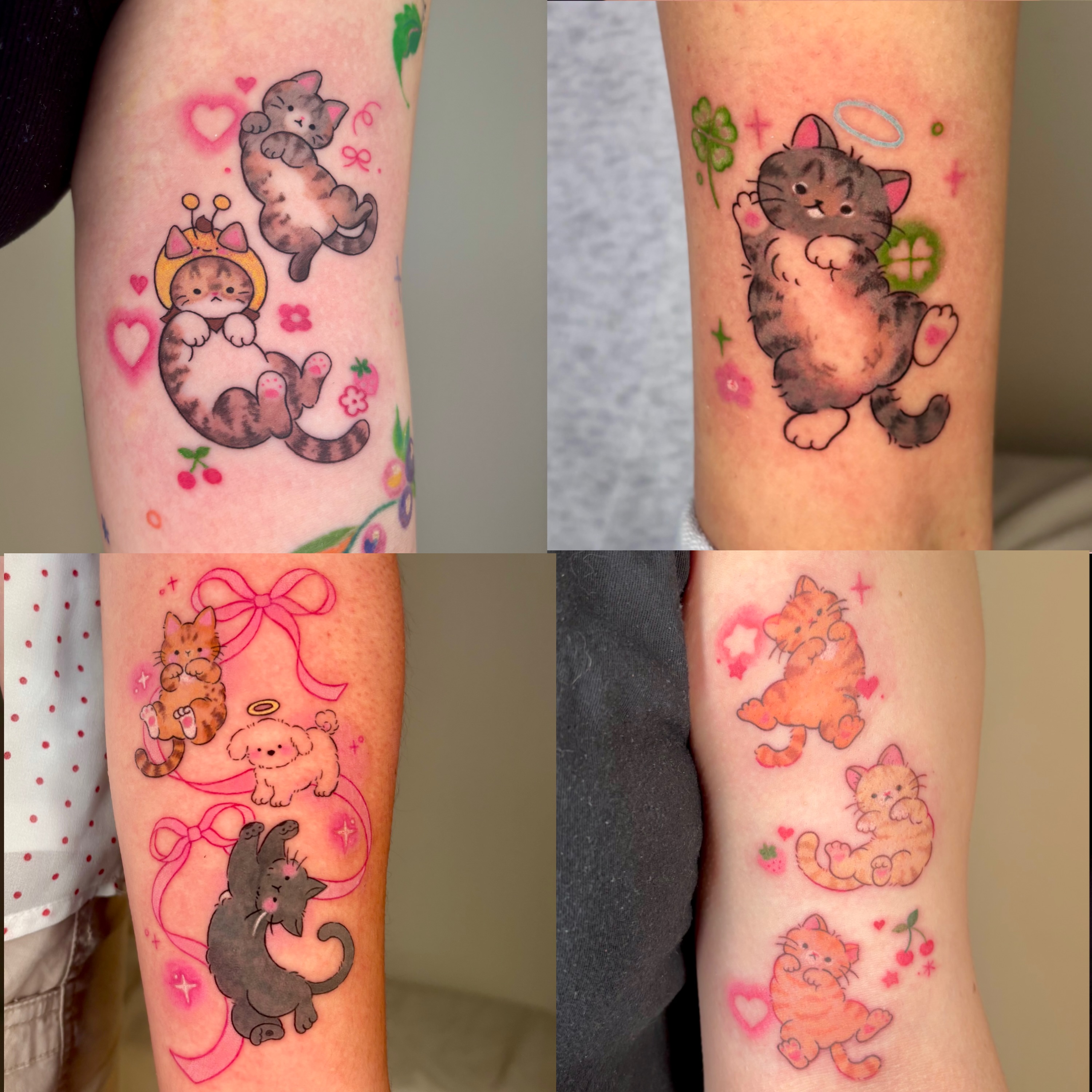 Kittens dotwork tattoo on the forearm by ๐ฎ๐ถ๐ ๐ โงโห โโ.