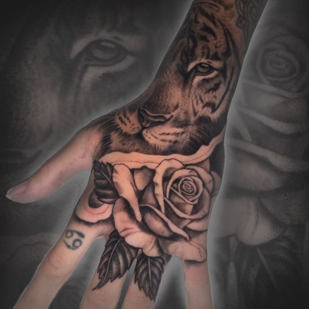 Tattoo by @kayt_tattoos — realism, black_and_grey
