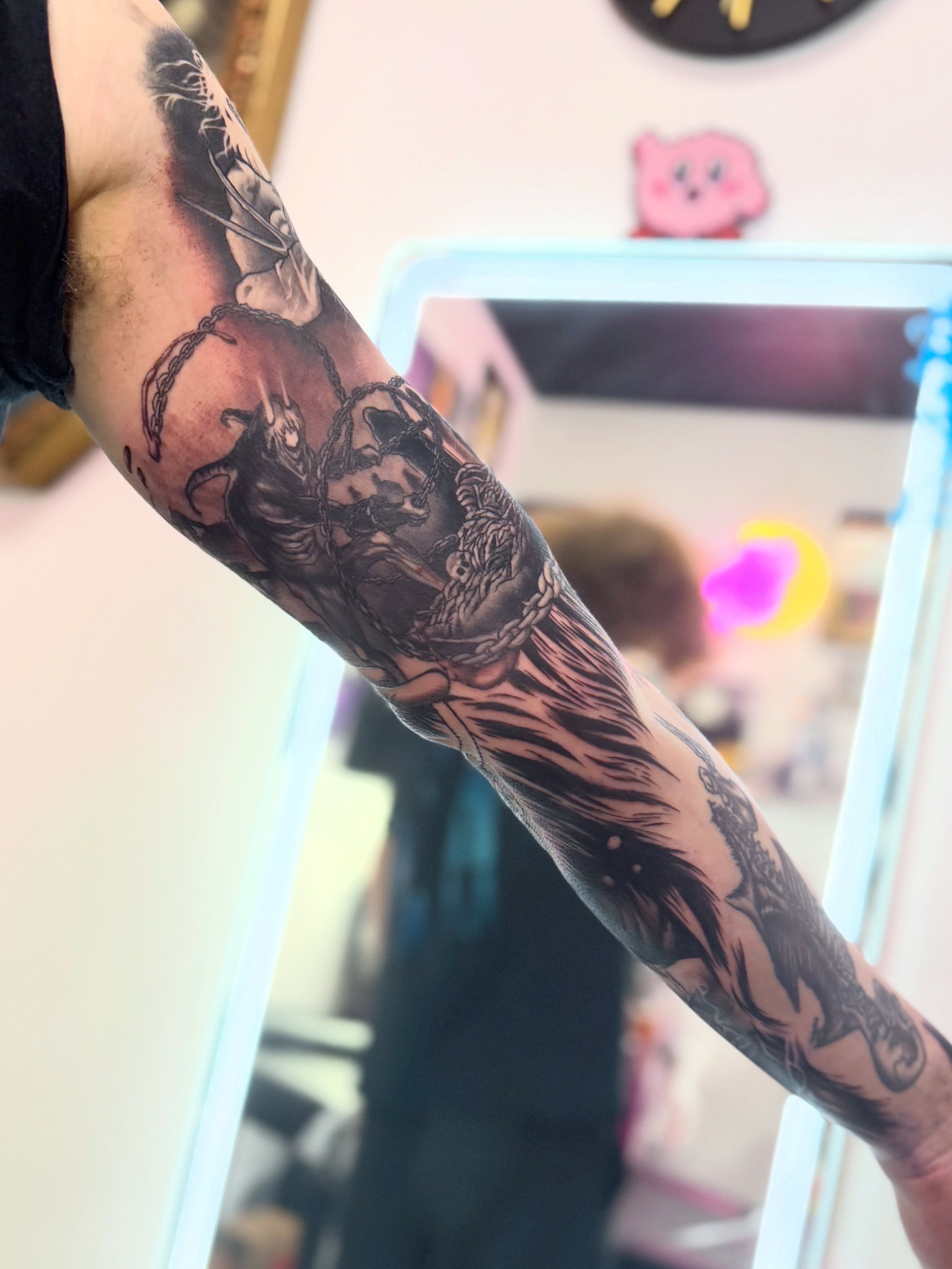 Orc and dragon realism tattoo on the forearm by Toni🌊