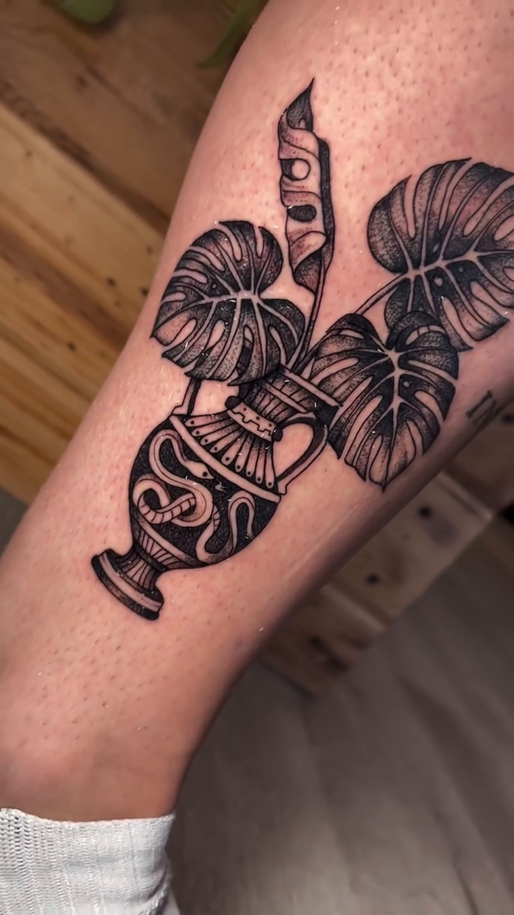 Tattoo by @devzdude — blackwork