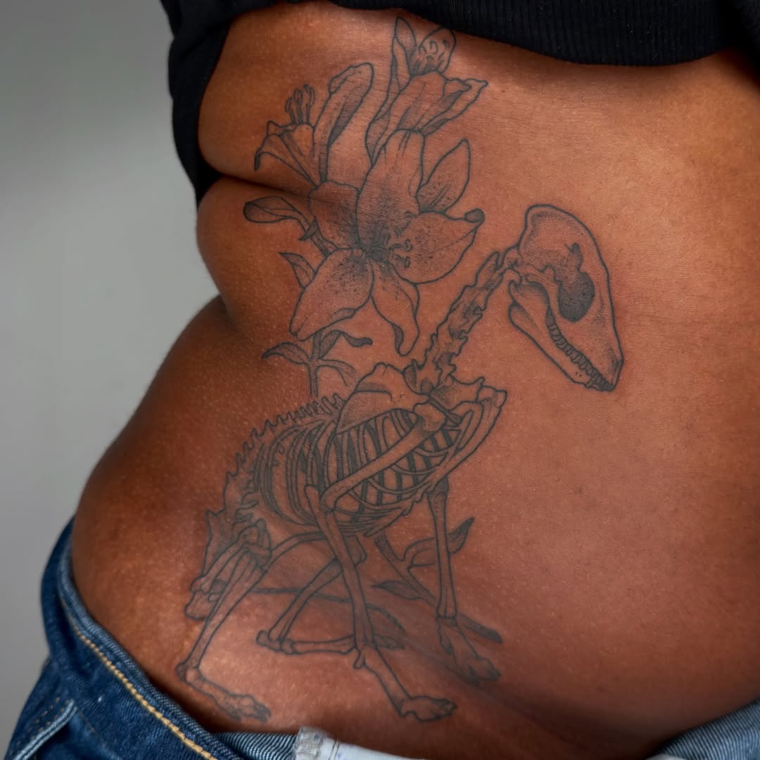 Tattoo by @juleghoul — black_and_grey