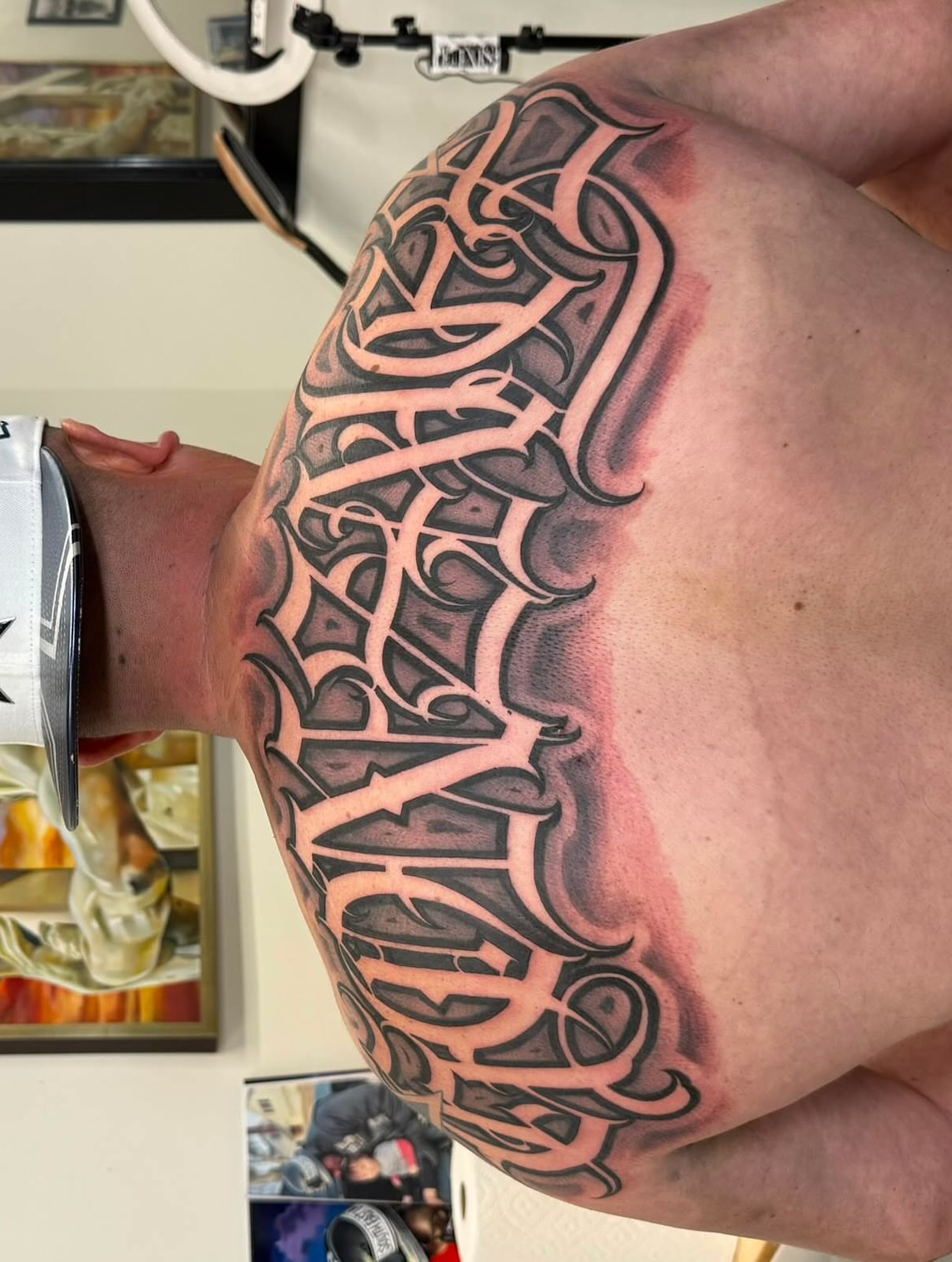 Geometric pattern geometric tattoo on the shoulder by @nickysix86