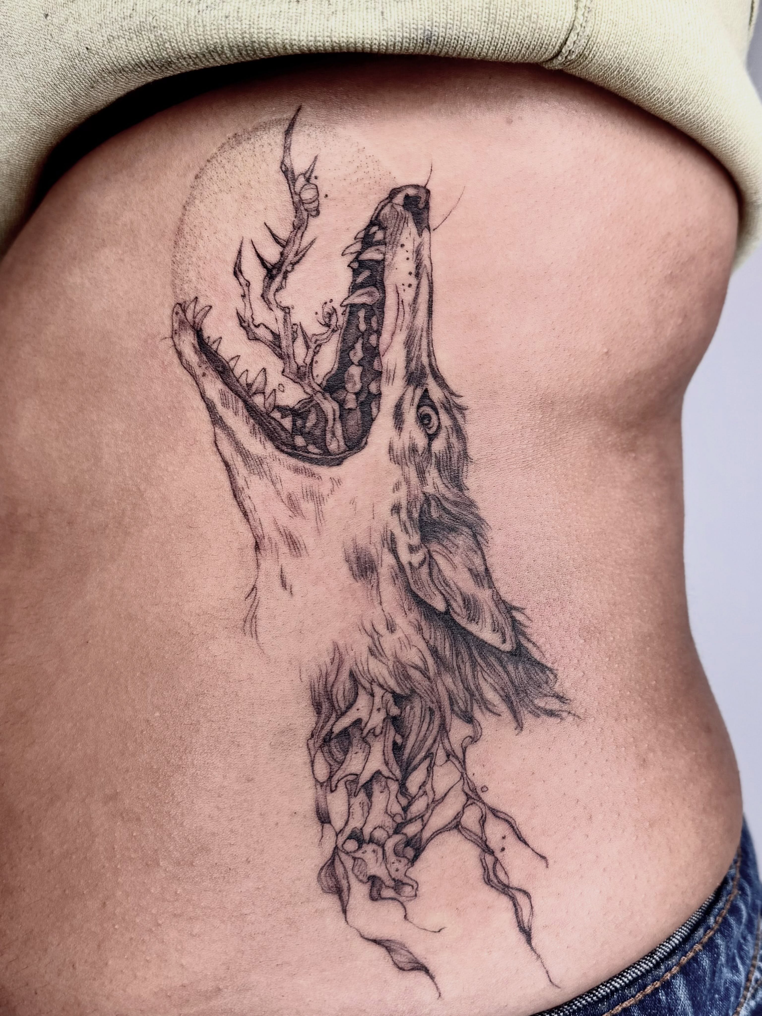 Tattoo by @deadgirlnextdoor — dotwork, realism