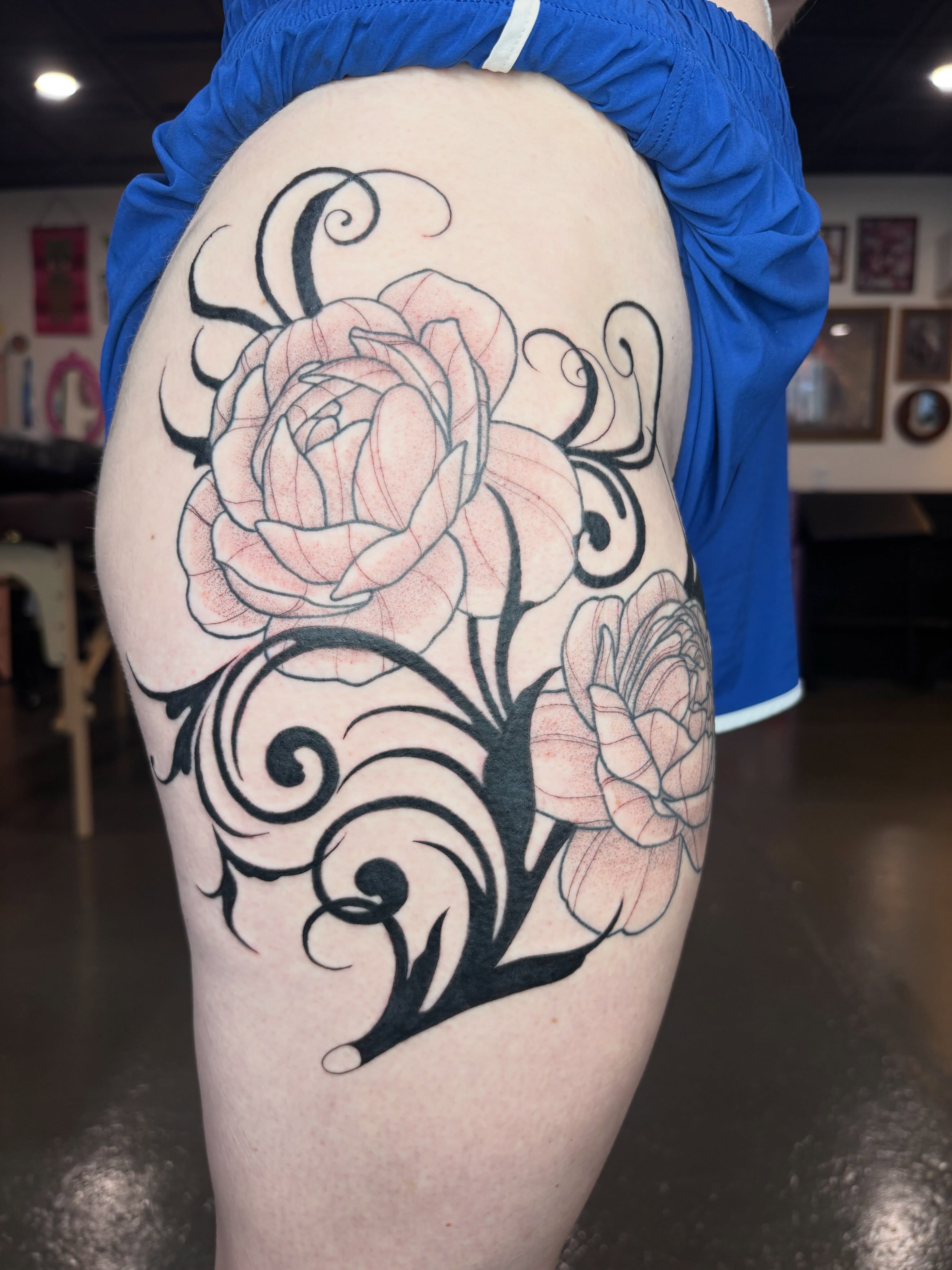 Tattoo by @manicpixietattoos — black_and_grey