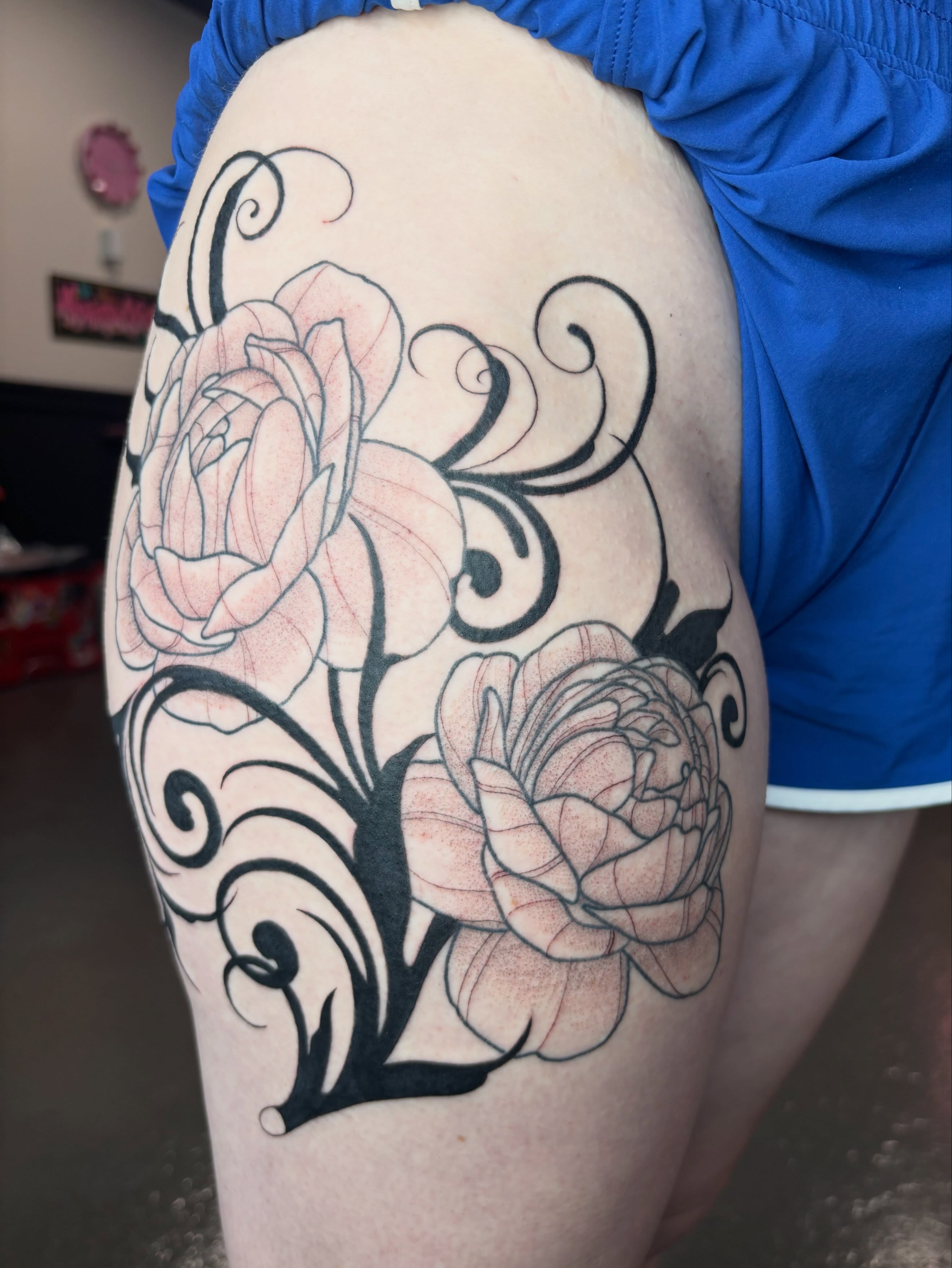 Tattoo by @manicpixietattoos — black_and_grey