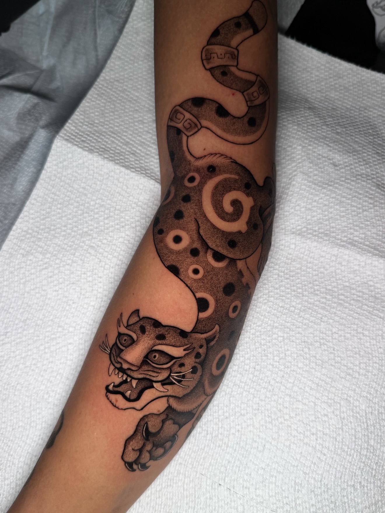 Tattoo by @ruckustattoo — dotwork, black_and_grey
