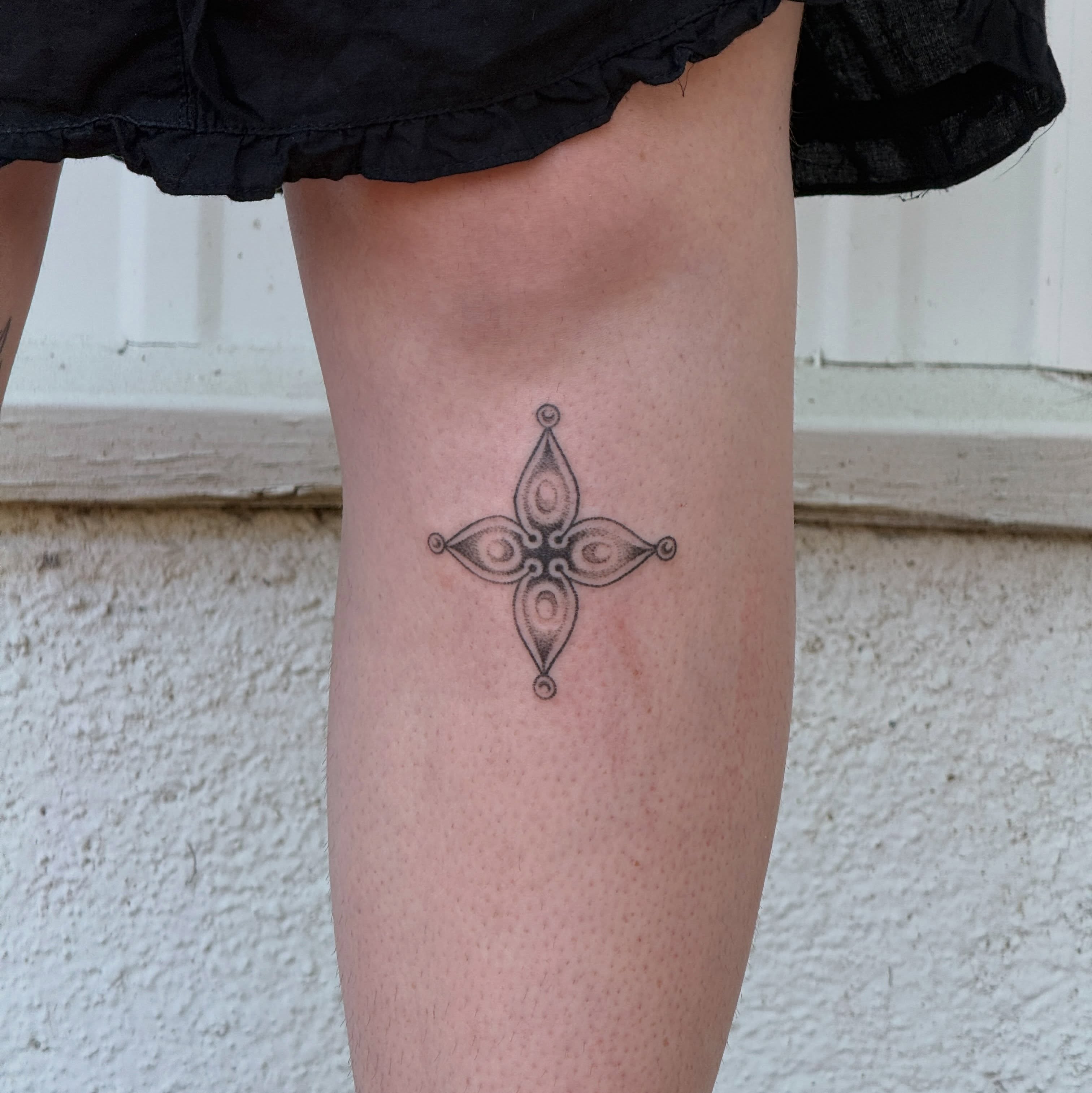 Geometric symbol geometric tattoo on the leg by springgreens