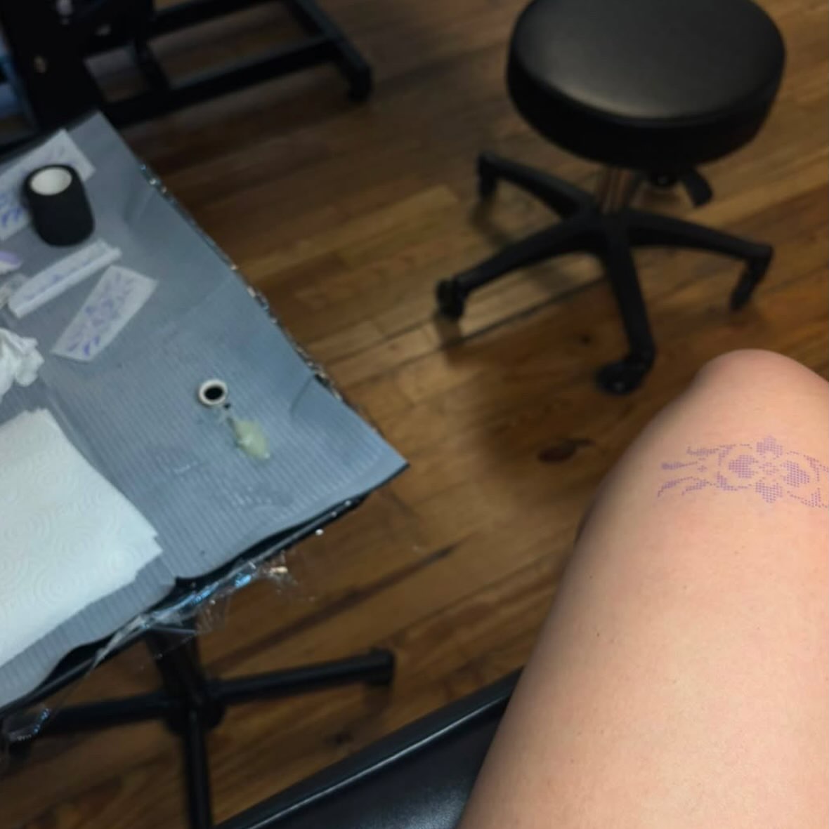 Geometric pattern geometric tattoo on the thigh by springgreens